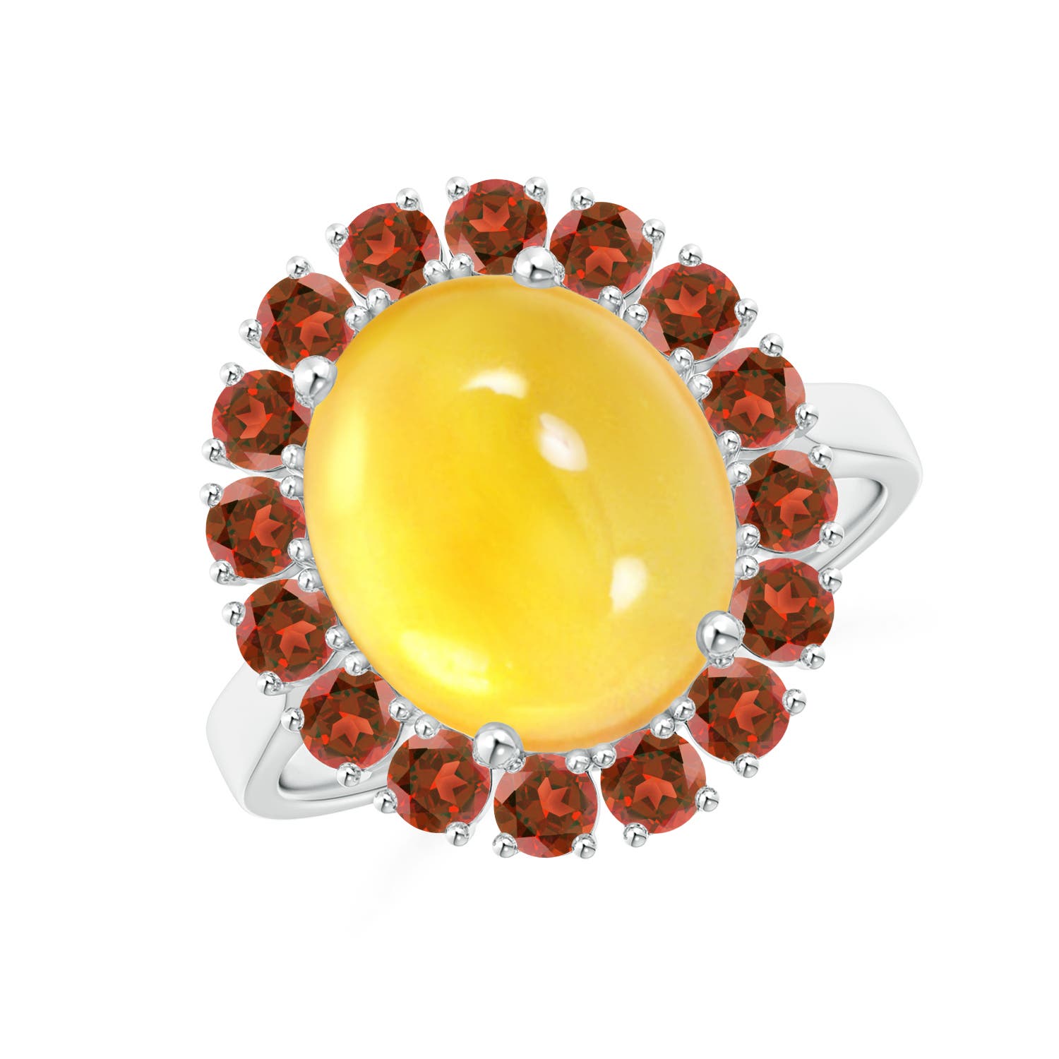 AA - Citrine / 6.24 CT / 14 KT White Gold