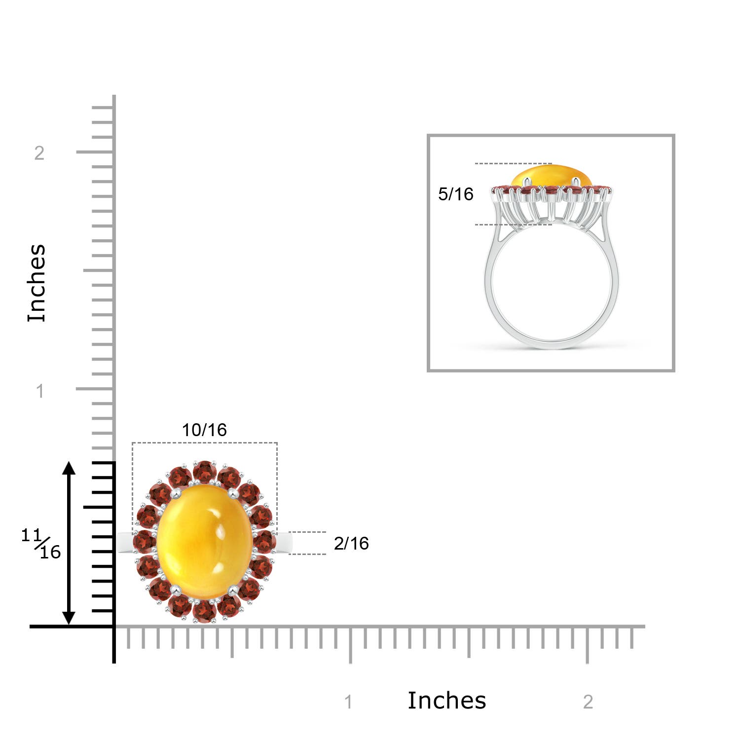 AAA - Citrine / 6.24 CT / 14 KT White Gold