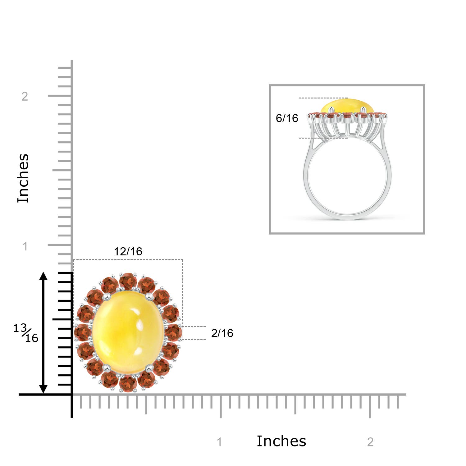 A - Citrine / 10.9 CT / 14 KT White Gold