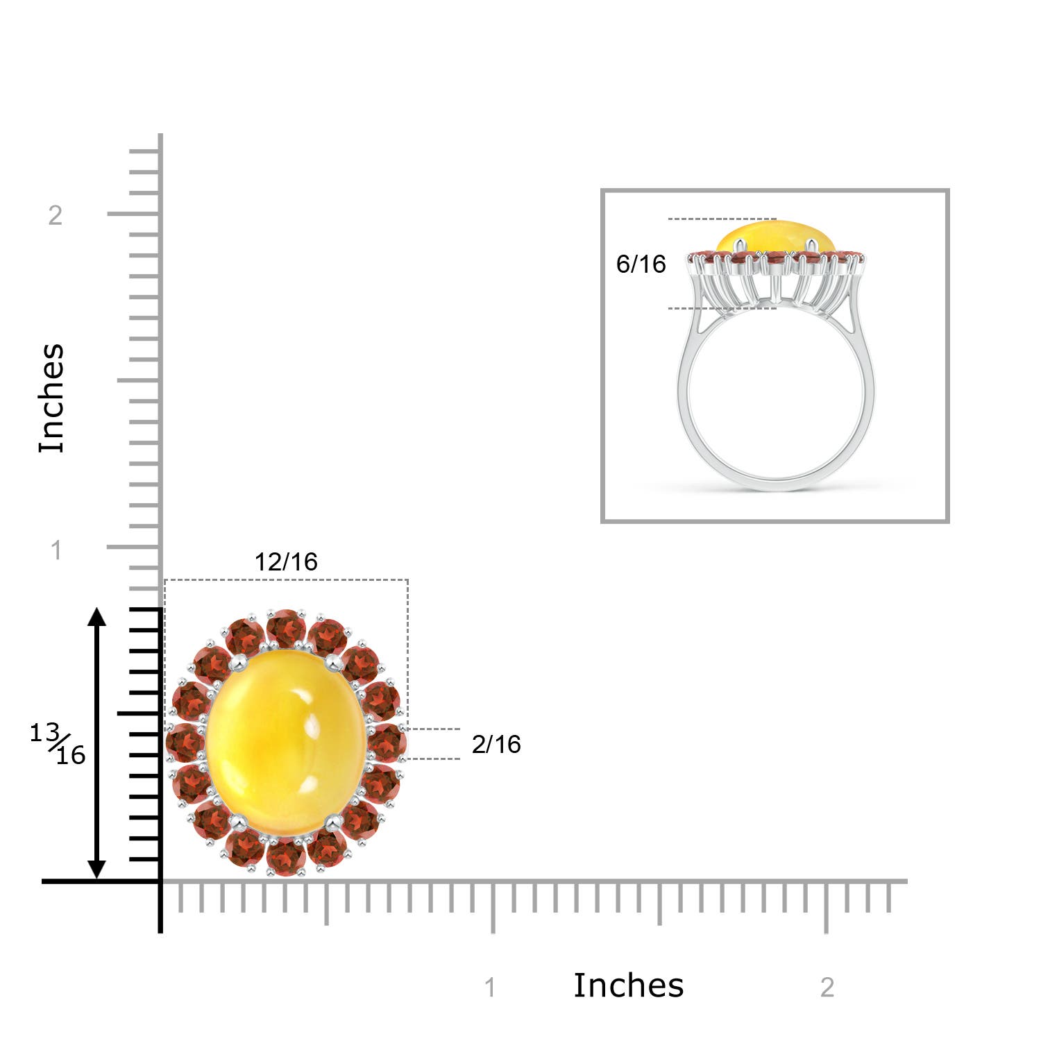 AA - Citrine / 10.9 CT / 14 KT White Gold