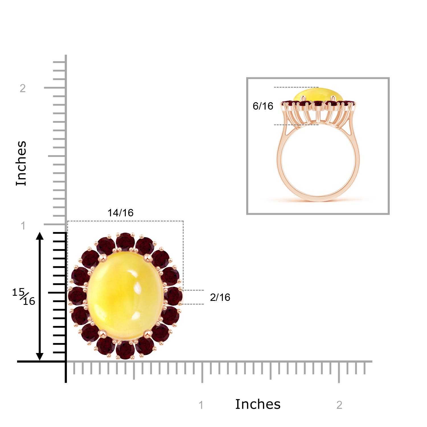 A - Citrine / 14.2 CT / 14 KT Rose Gold