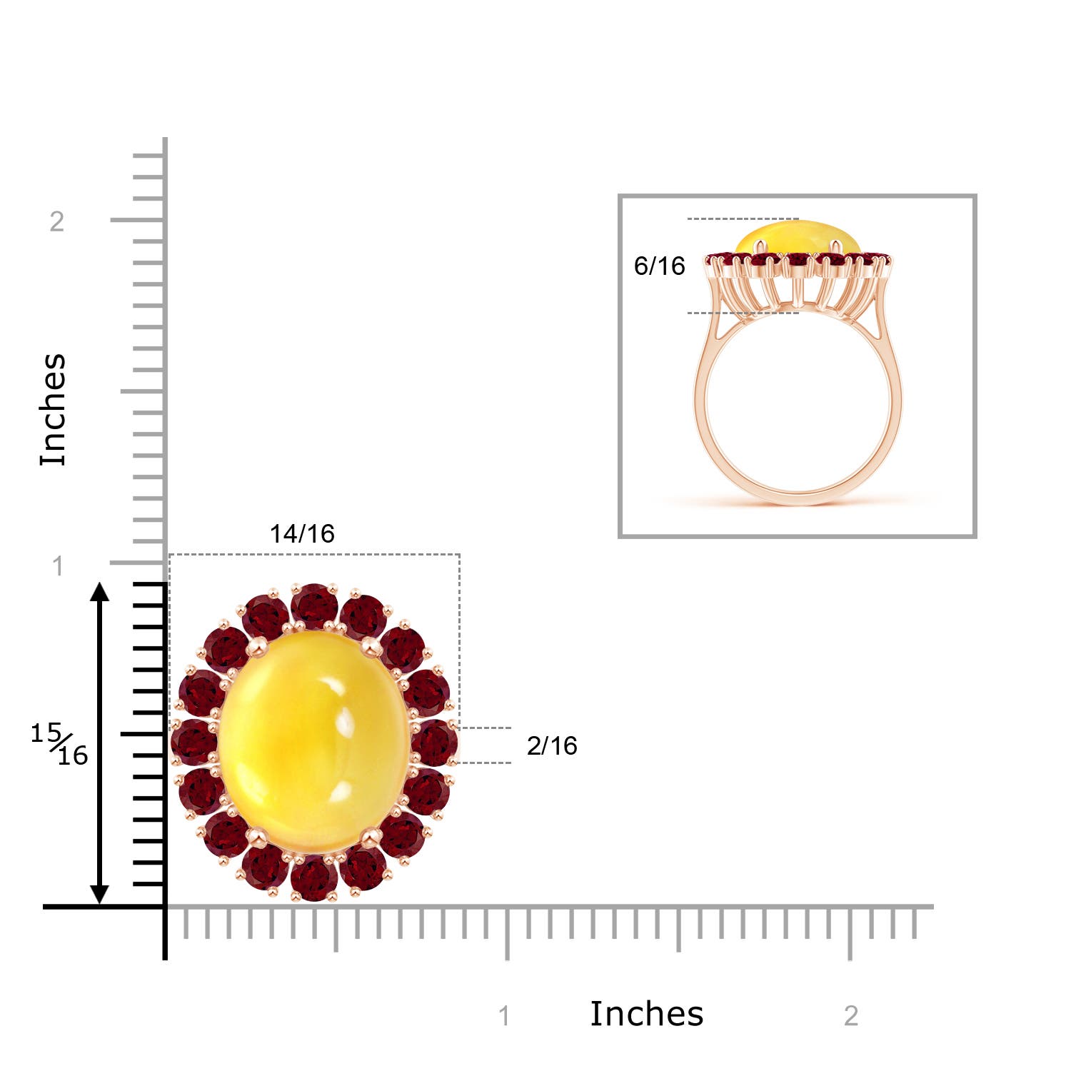 AA - Citrine / 14.2 CT / 14 KT Rose Gold