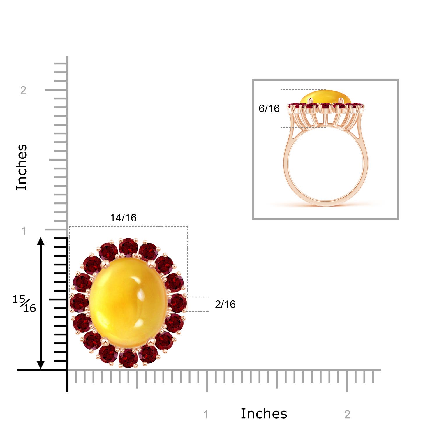 AAA - Citrine / 14.2 CT / 14 KT Rose Gold