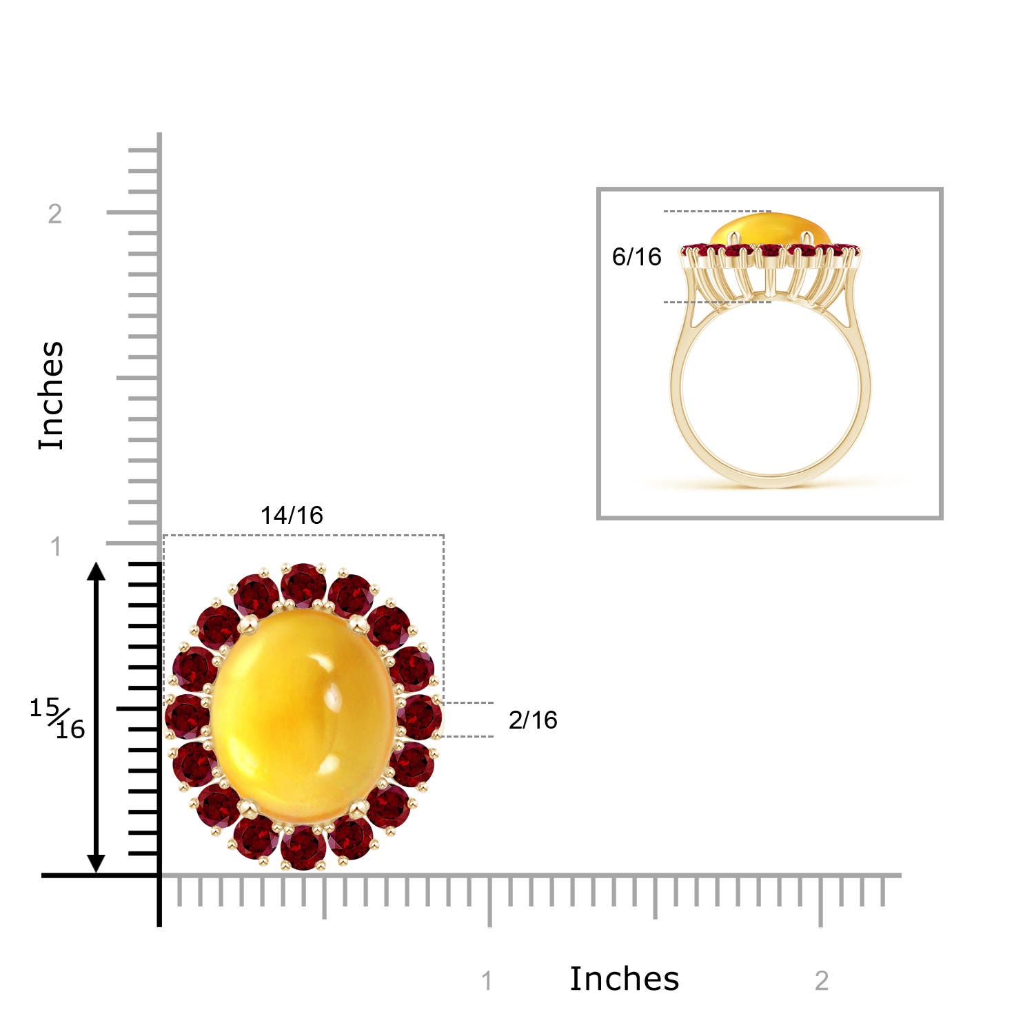 AAA - Citrine / 14.2 CT / 14 KT Yellow Gold