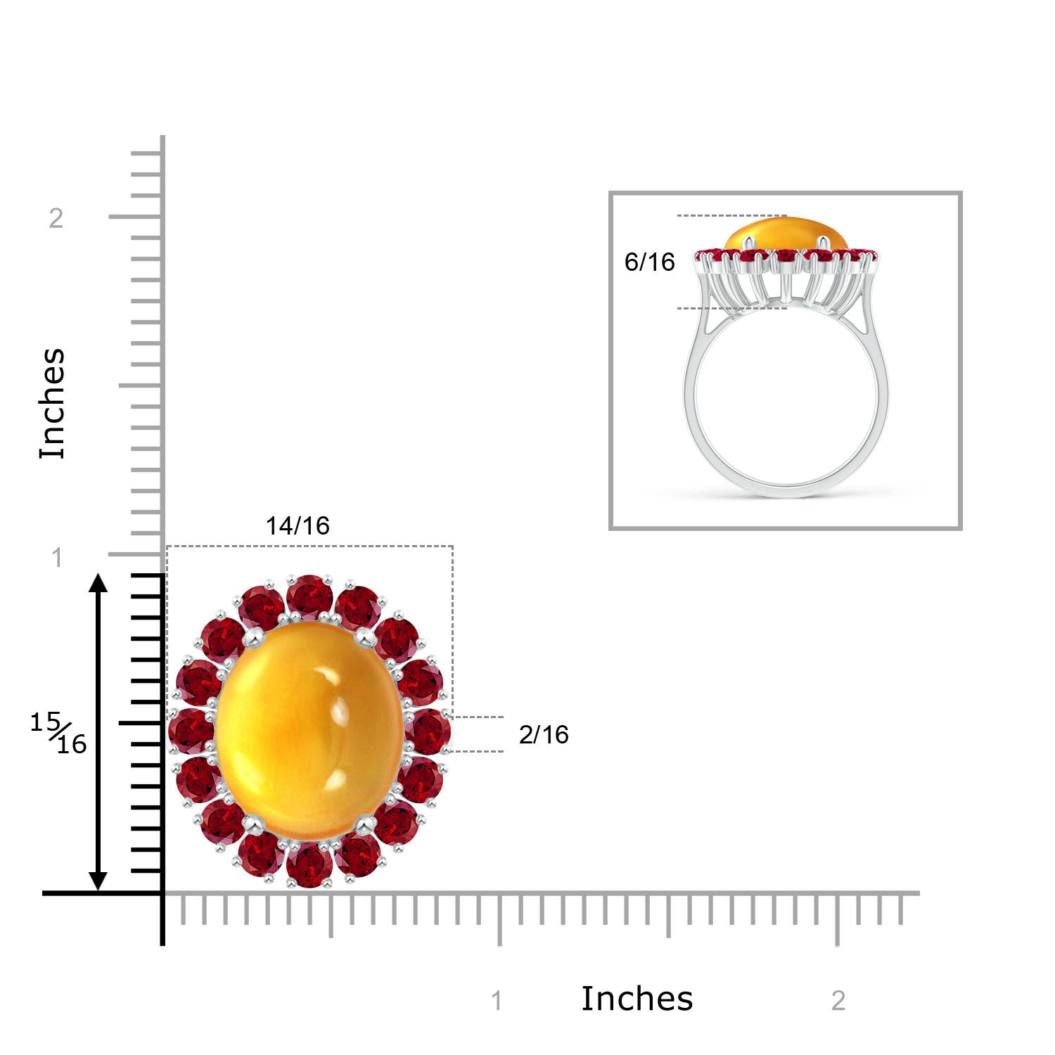 AAAA - Citrine / 14.2 CT / 14 KT White Gold