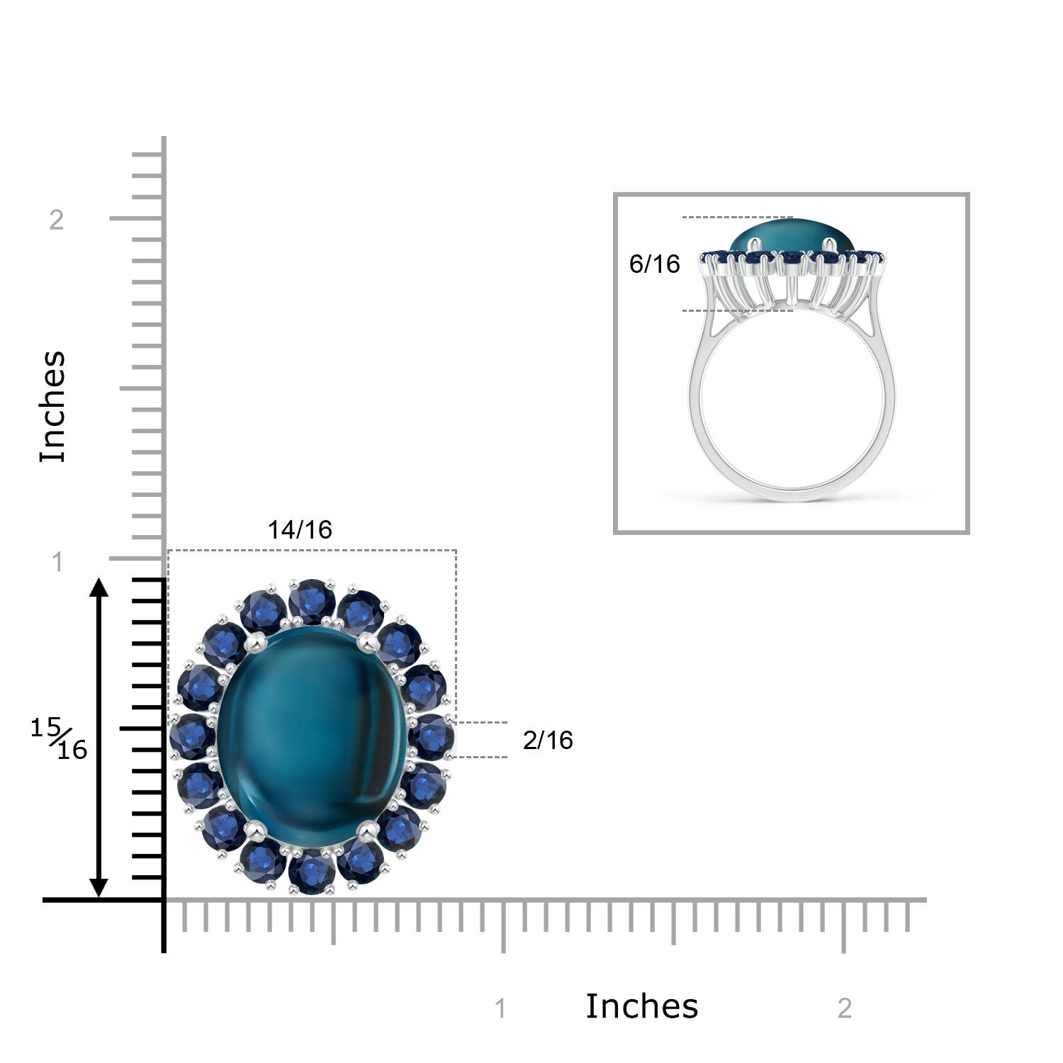 AA - London Blue Topaz / 20.52 CT / 14 KT White Gold