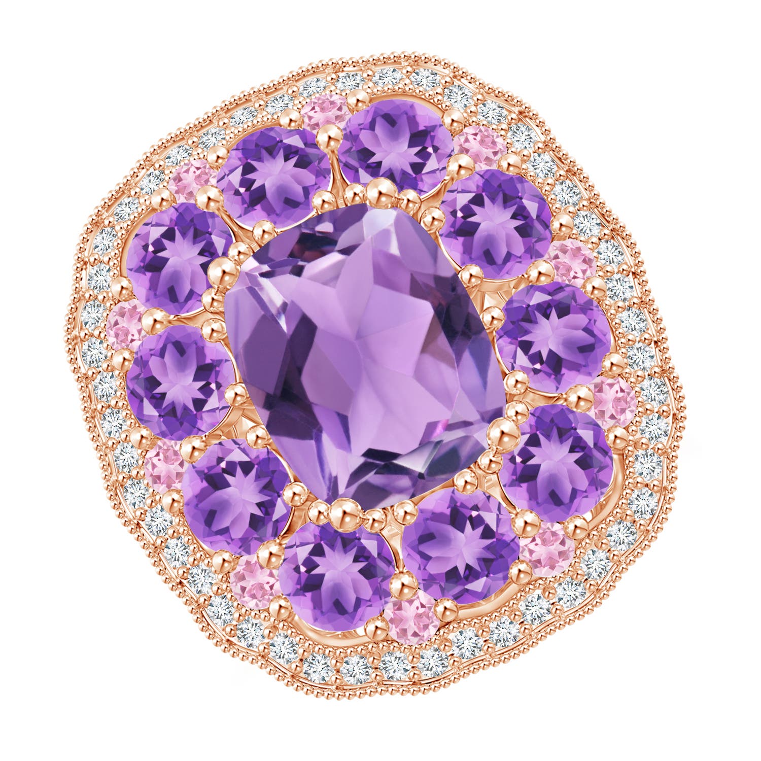 A - Amethyst / 5.85 CT / 14 KT Rose Gold