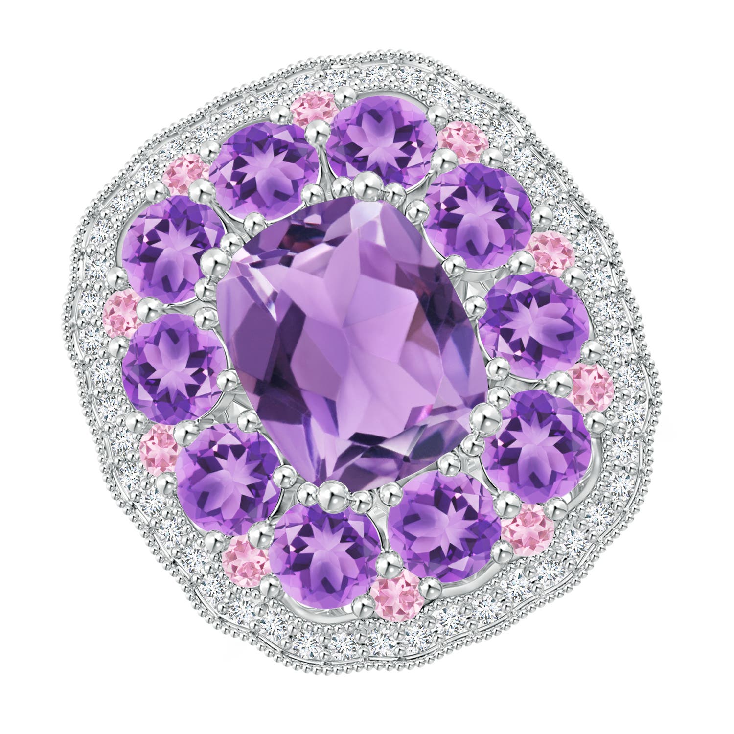 A - Amethyst / 5.85 CT / 14 KT White Gold