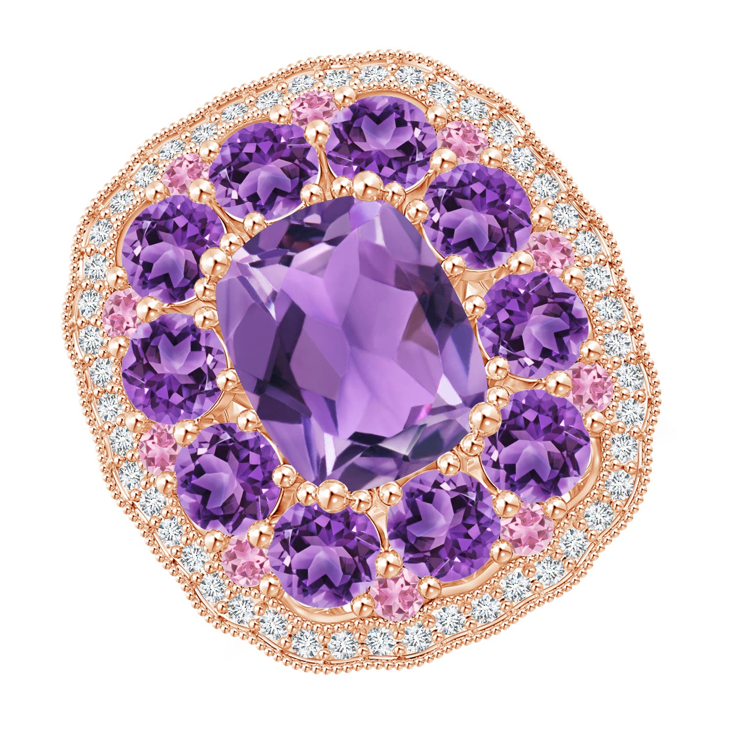 AA - Amethyst / 5.85 CT / 14 KT Rose Gold