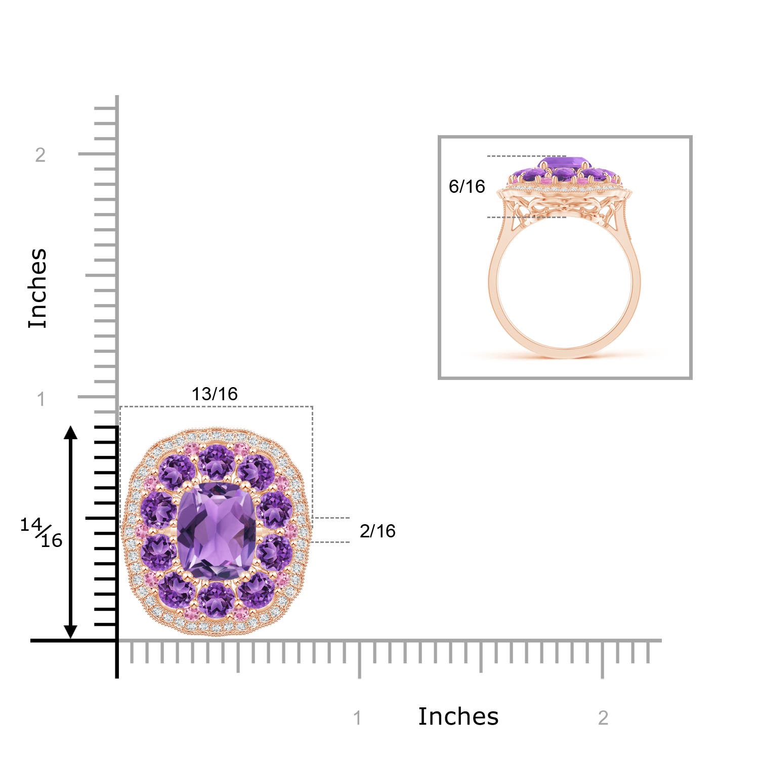 AA - Amethyst / 5.85 CT / 14 KT Rose Gold