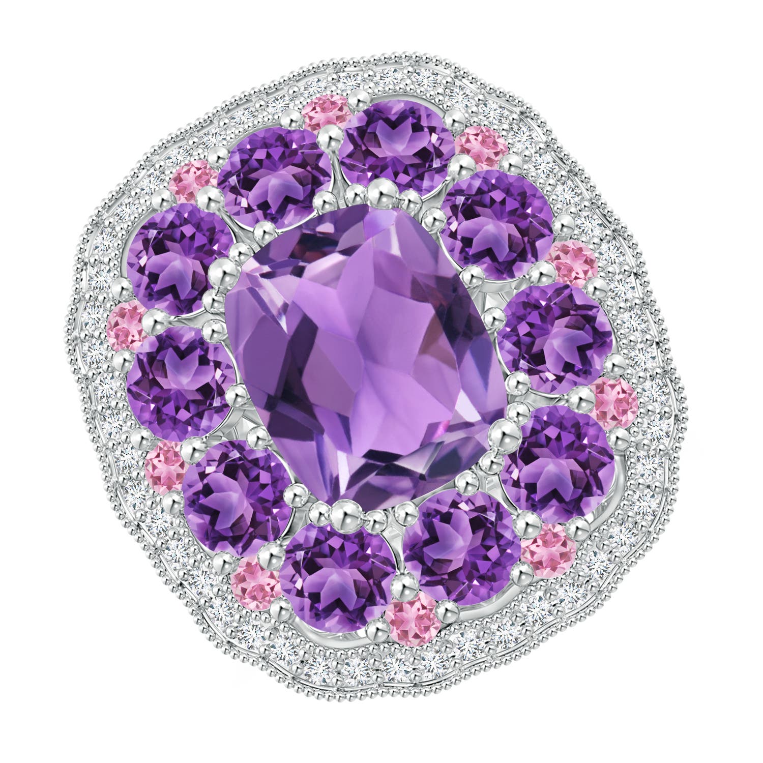 AA - Amethyst / 5.85 CT / 14 KT White Gold