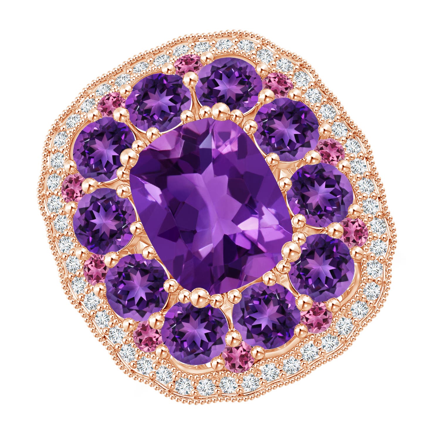 AAAA - Amethyst / 5.85 CT / 14 KT Rose Gold