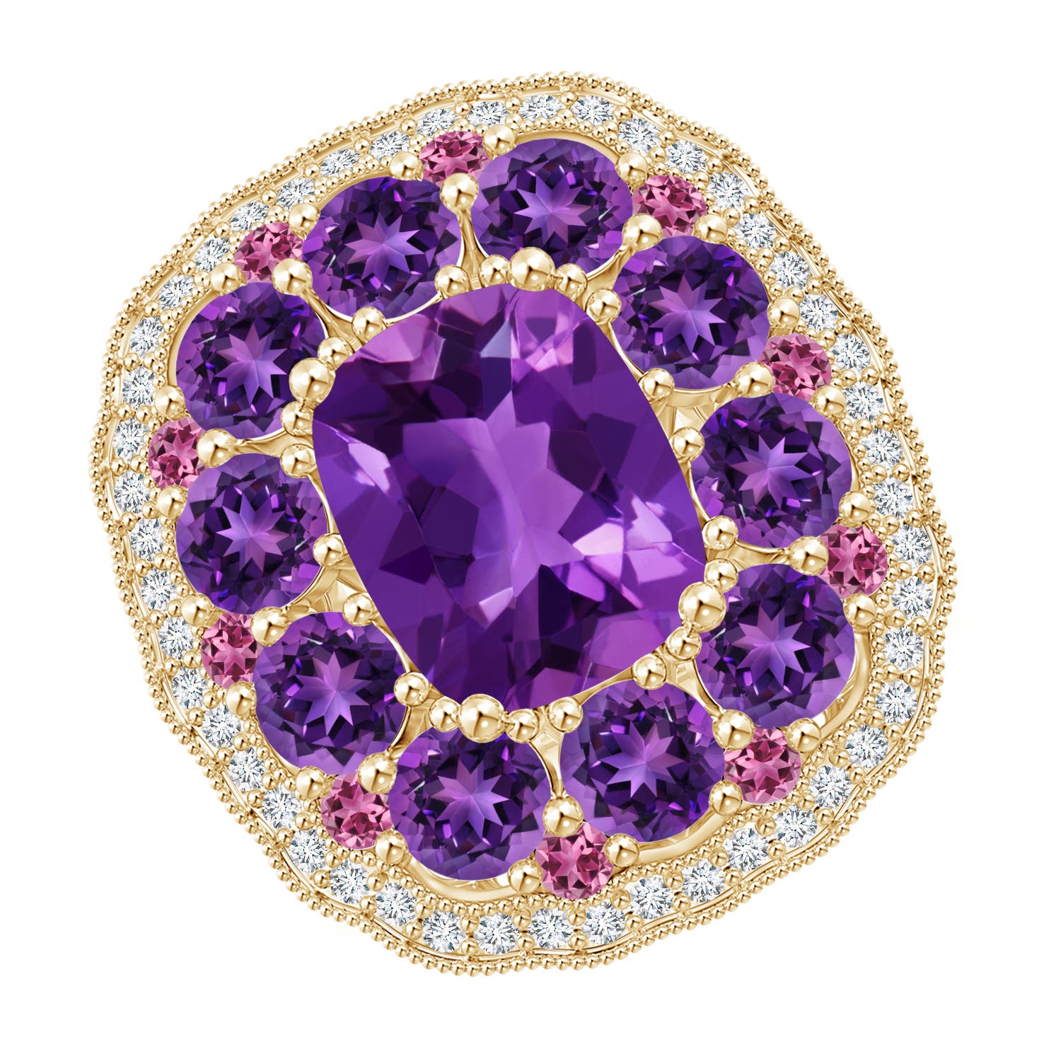 AAAA - Amethyst / 5.85 CT / 14 KT Yellow Gold