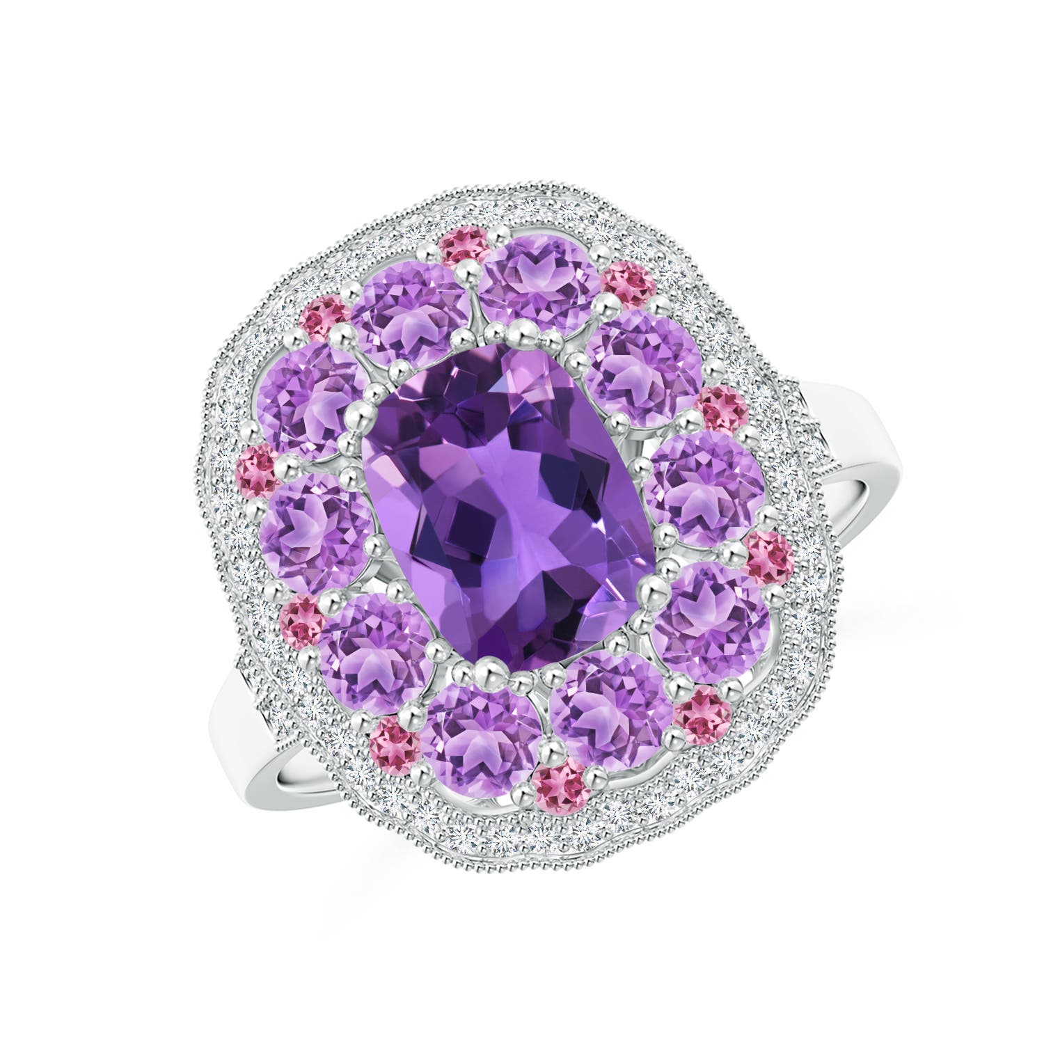 AAA - Amethyst / 2.58 CT / 14 KT White Gold