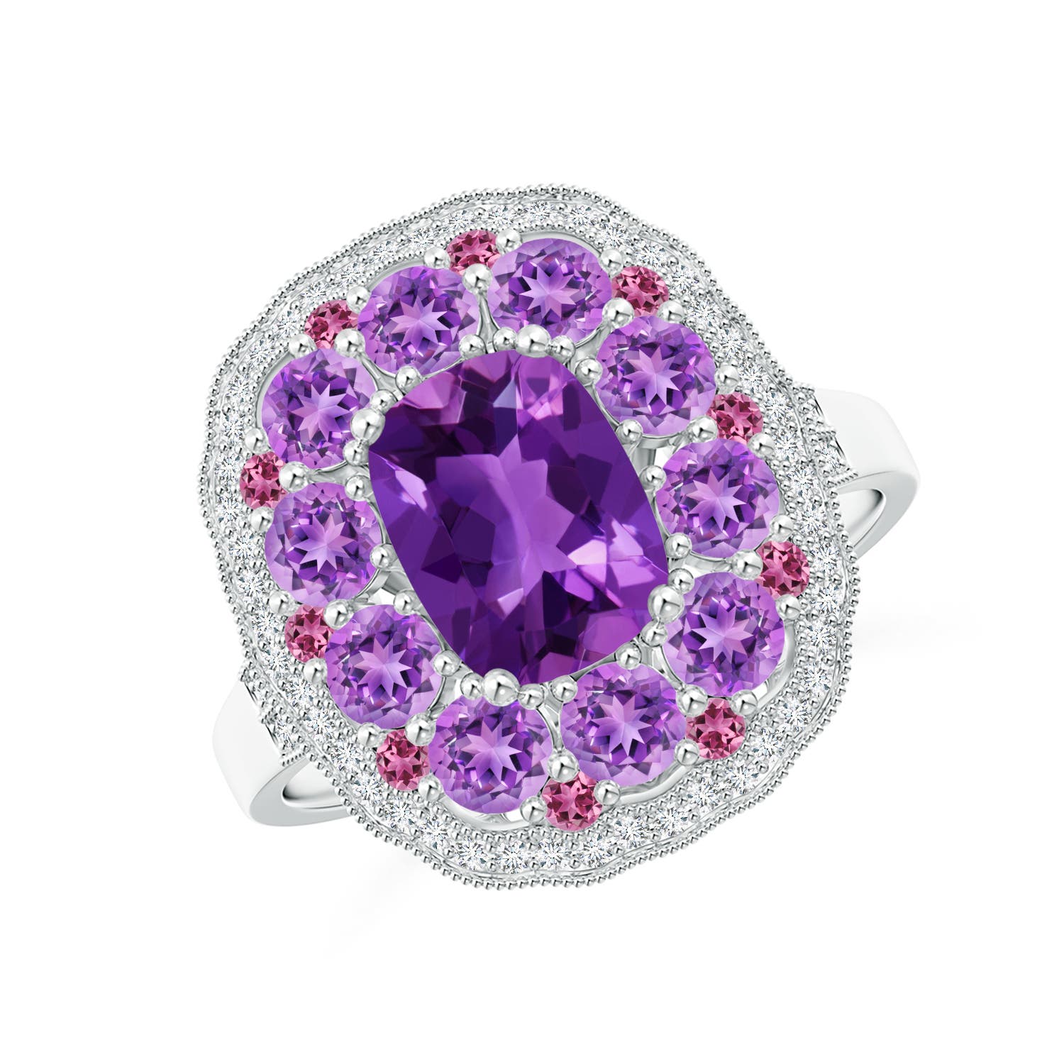 AAAA - Amethyst / 2.58 CT / 14 KT White Gold