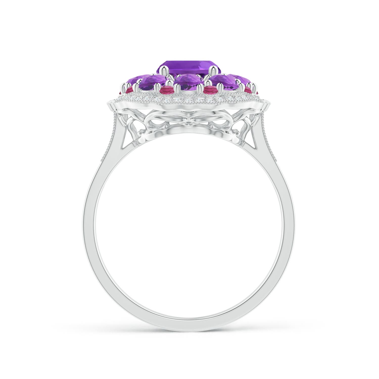 AAAA - Amethyst / 2.58 CT / 14 KT White Gold