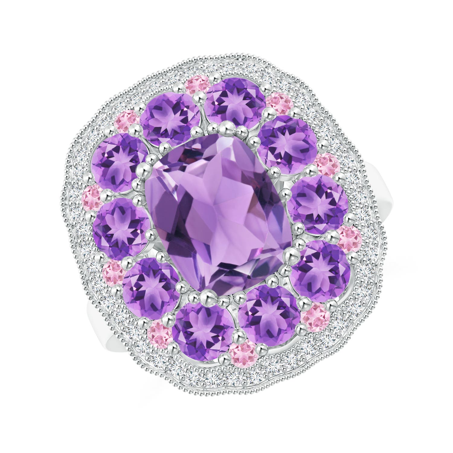 A - Amethyst / 4.12 CT / 14 KT White Gold