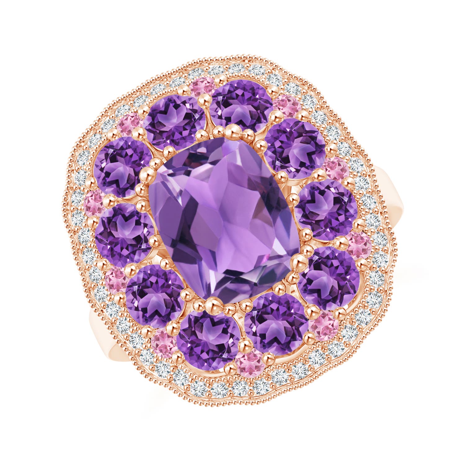 AA - Amethyst / 4.12 CT / 14 KT Rose Gold