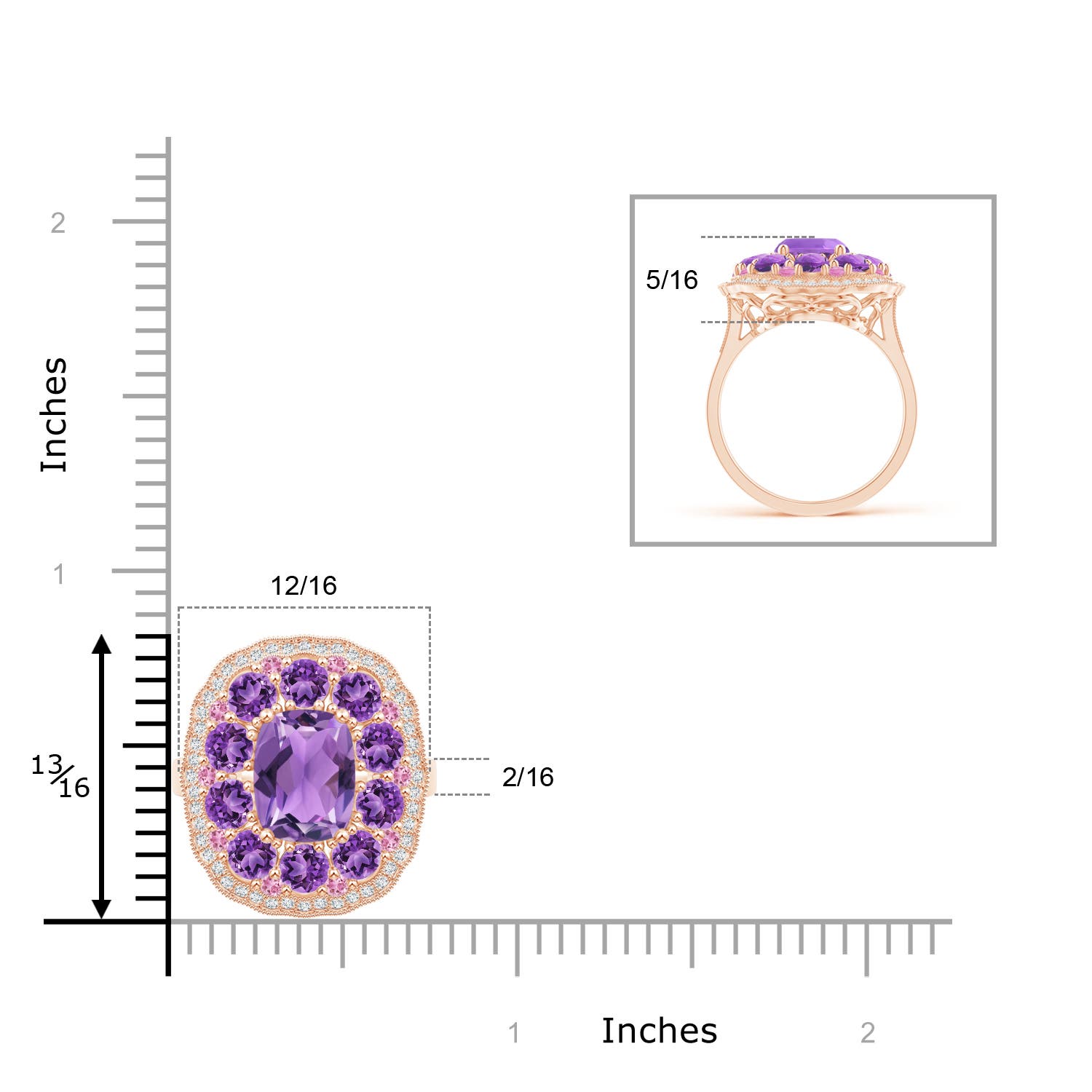 AA - Amethyst / 4.12 CT / 14 KT Rose Gold