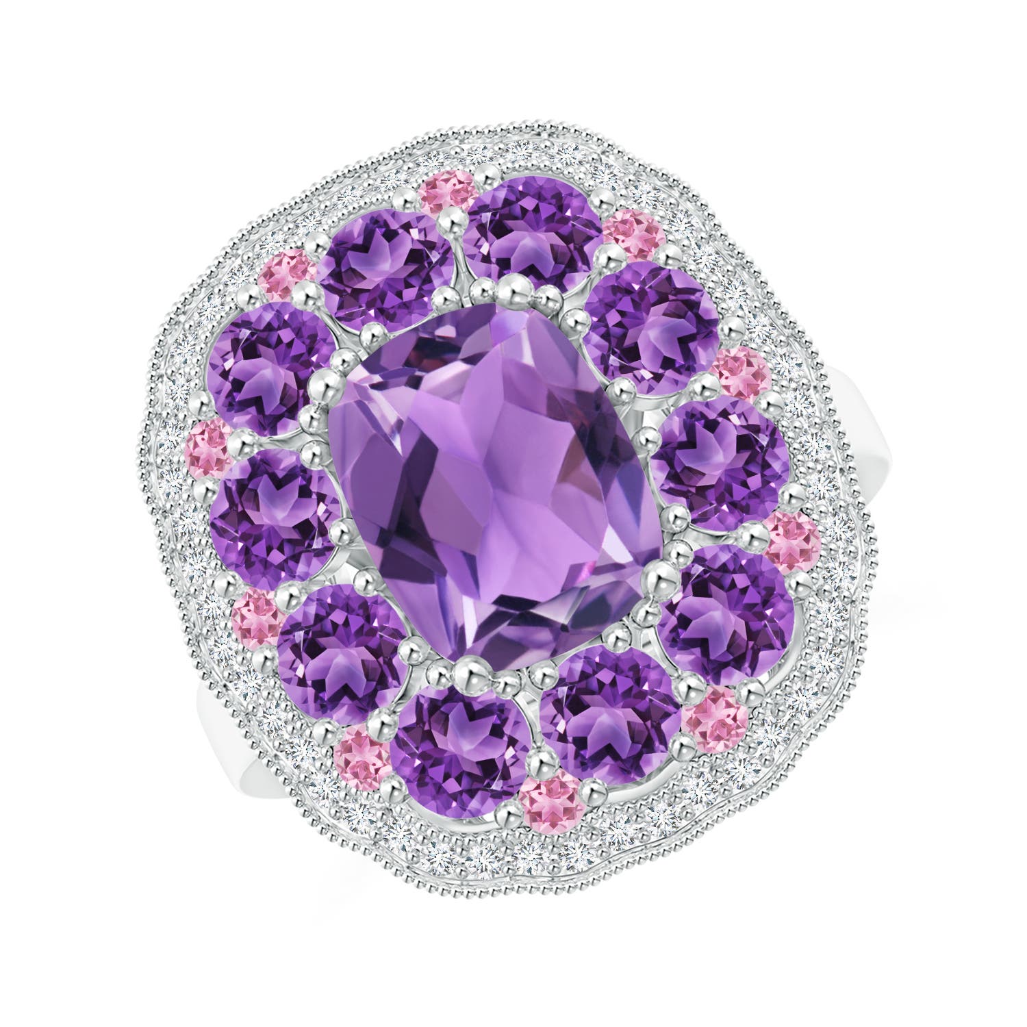 AA - Amethyst / 4.12 CT / 14 KT White Gold