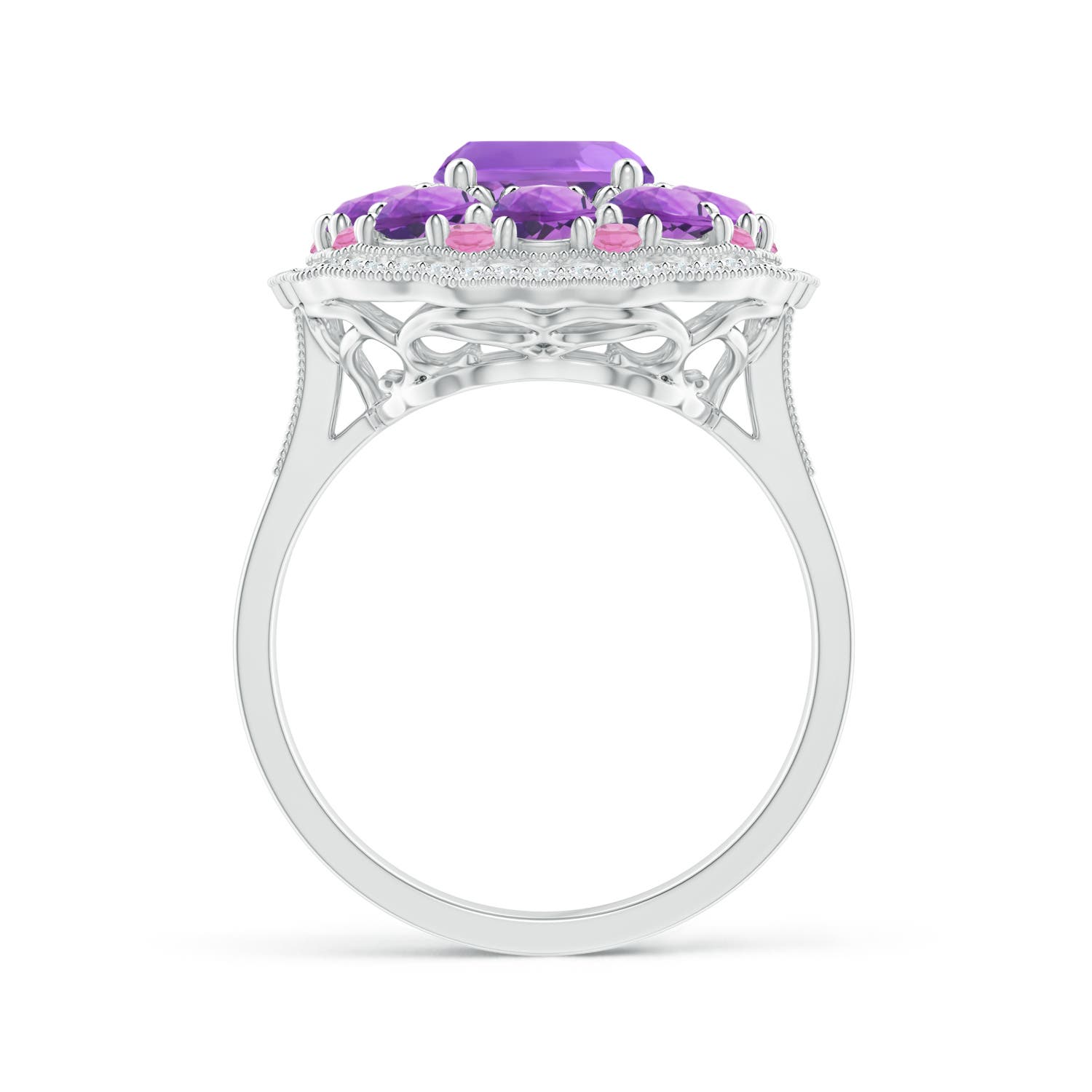 AA - Amethyst / 4.12 CT / 14 KT White Gold