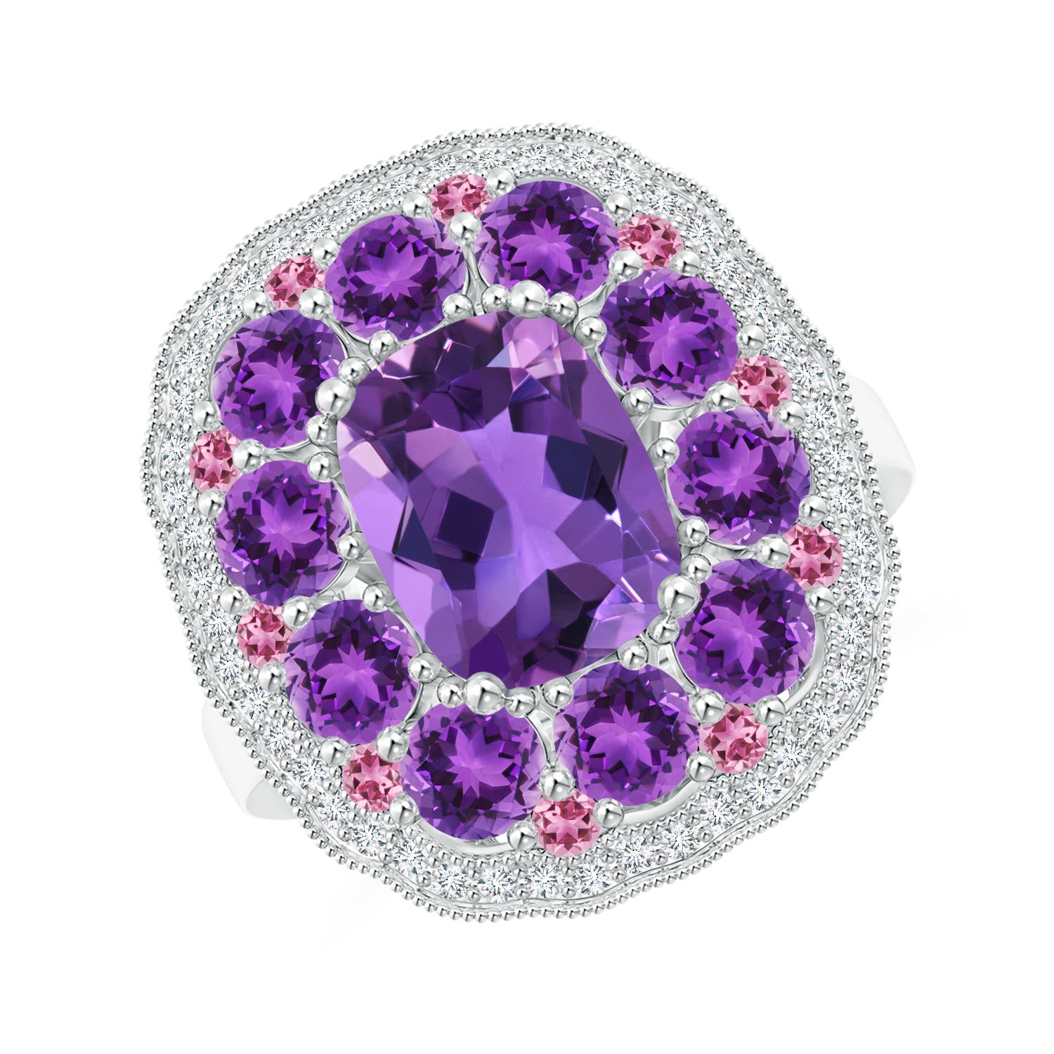 AAA - Amethyst / 4.12 CT / 14 KT White Gold