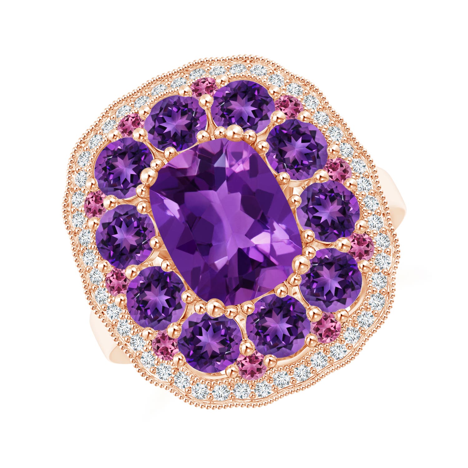 AAAA - Amethyst / 4.12 CT / 14 KT Rose Gold