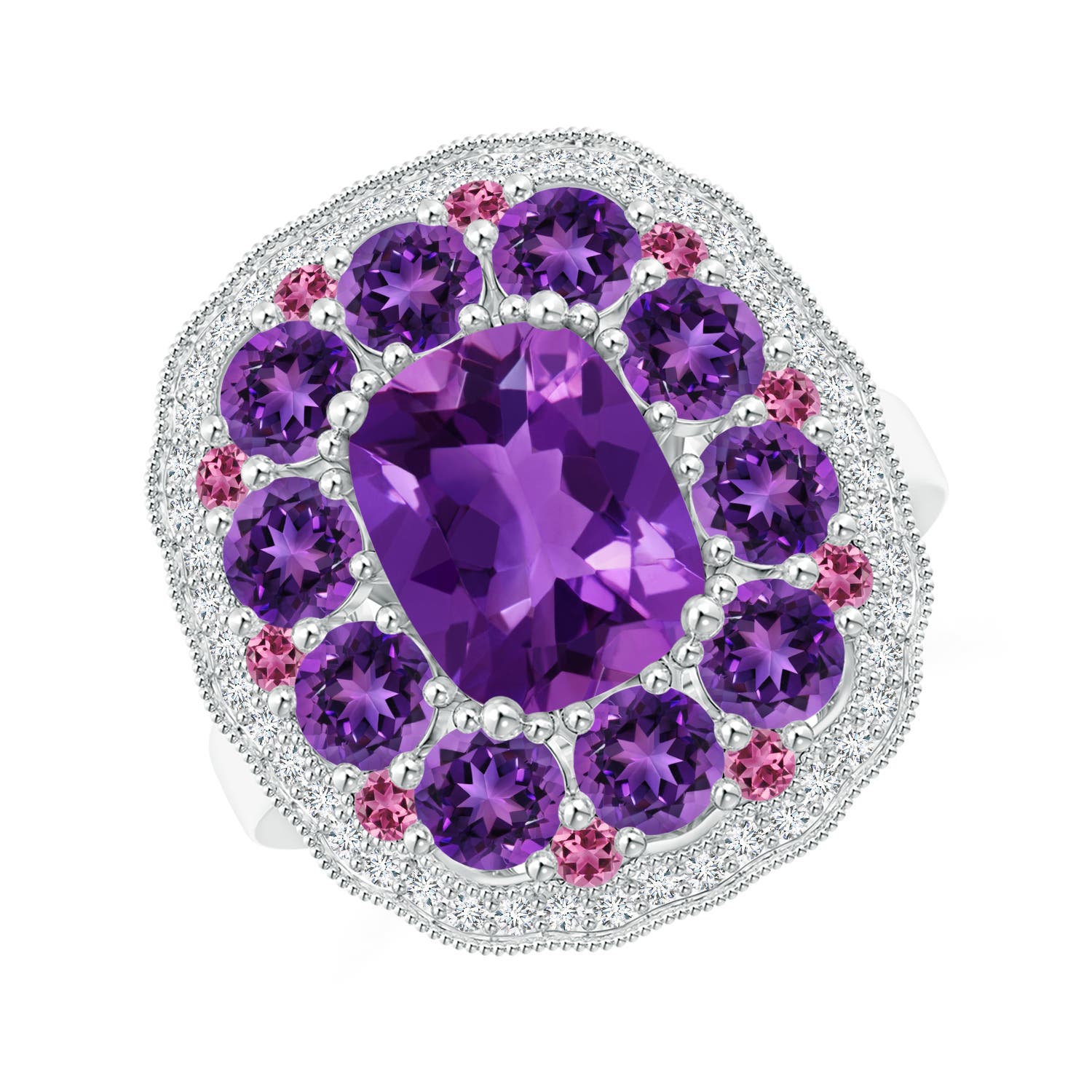 AAAA - Amethyst / 4.12 CT / 14 KT White Gold