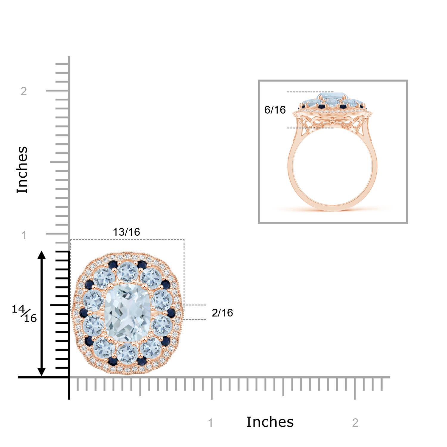 A - Aquamarine / 5.33 CT / 14 KT Rose Gold