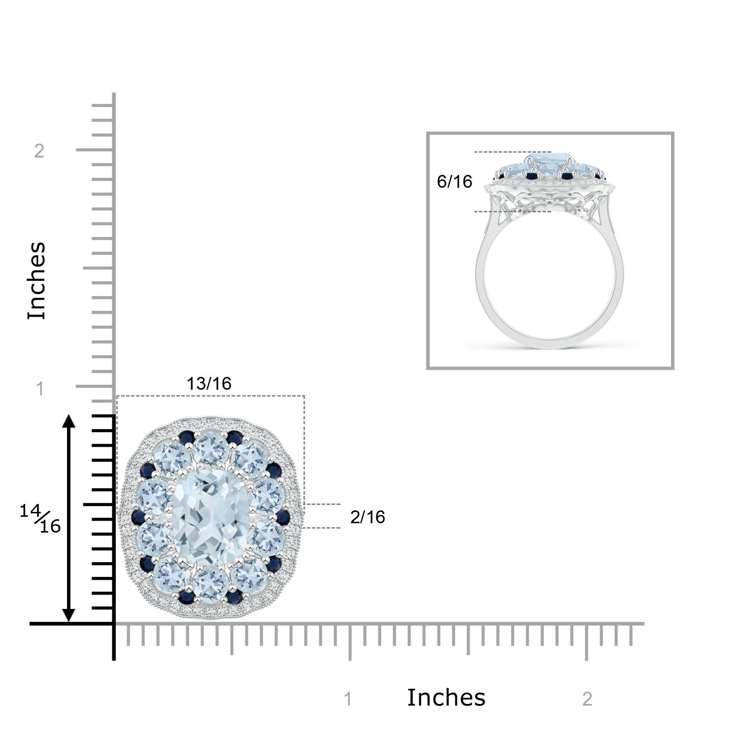 A - Aquamarine / 5.33 CT / 14 KT White Gold