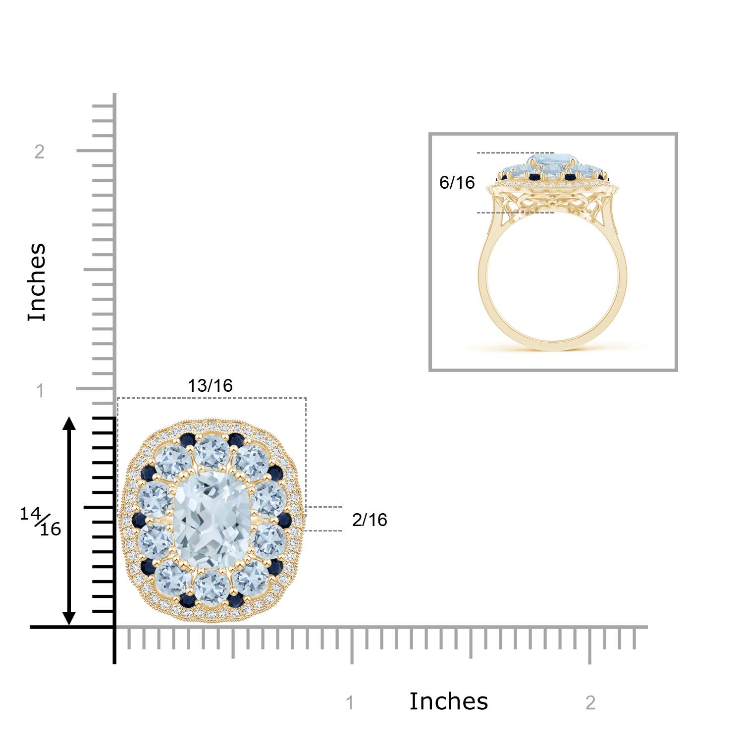 A - Aquamarine / 5.33 CT / 14 KT Yellow Gold