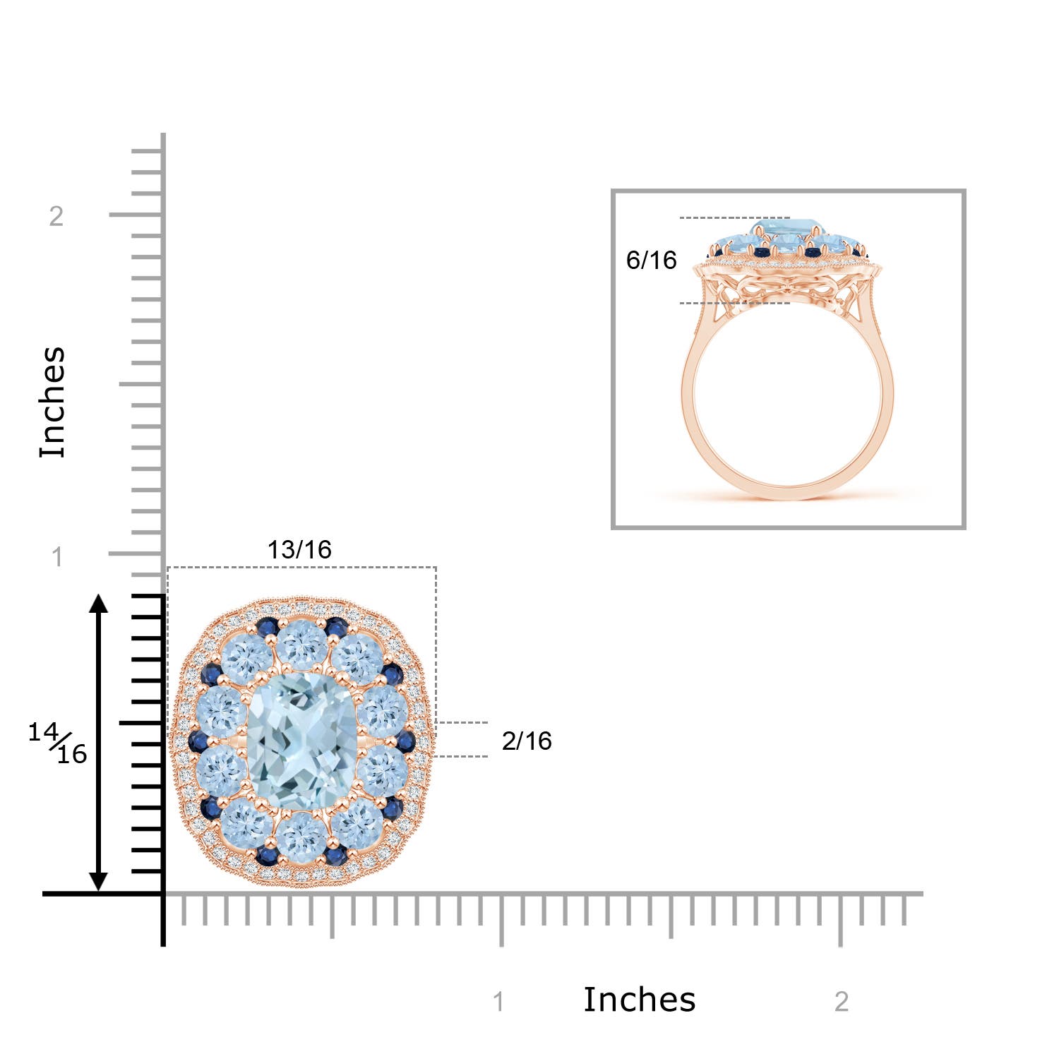 AA - Aquamarine / 5.33 CT / 14 KT Rose Gold