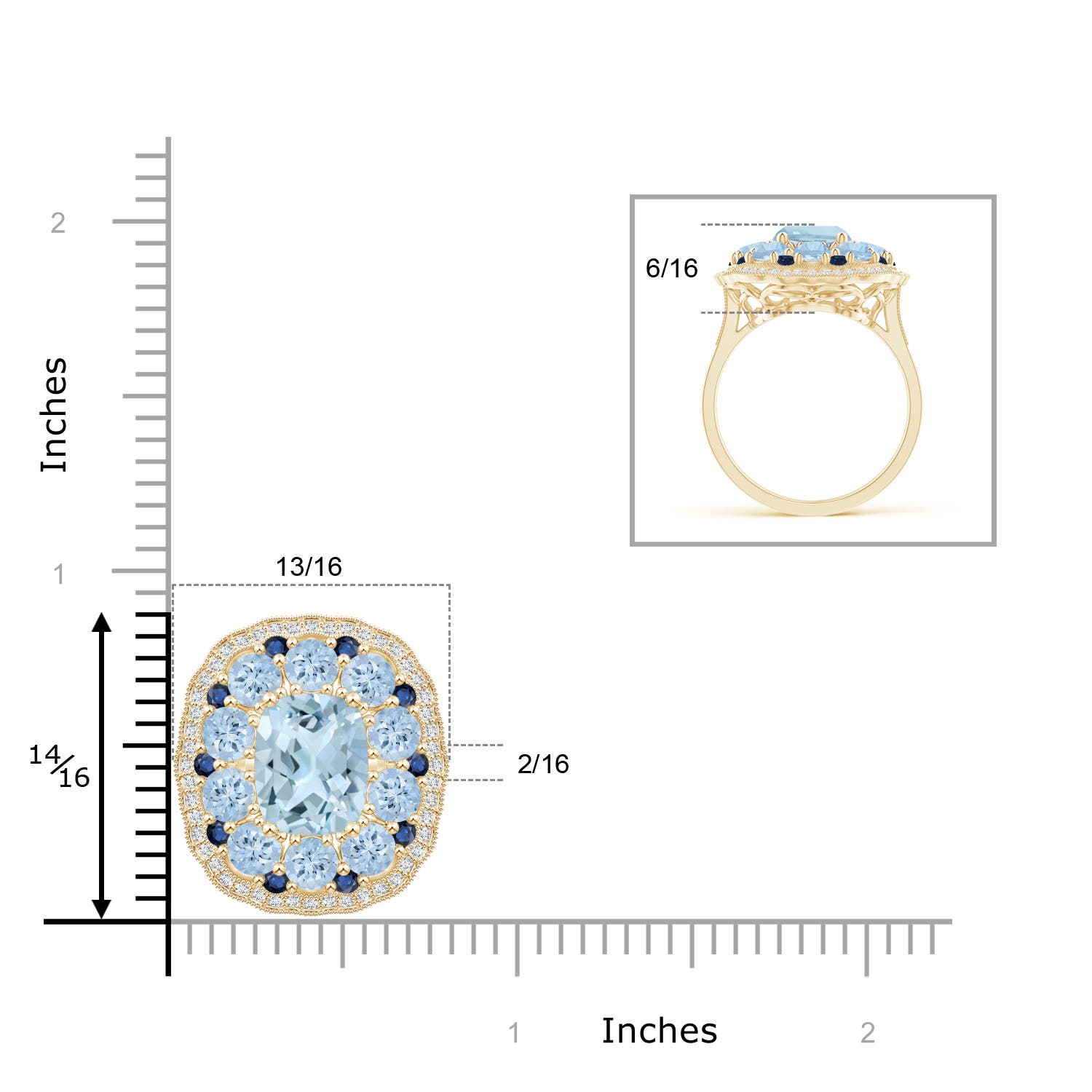 AA - Aquamarine / 5.33 CT / 14 KT Yellow Gold