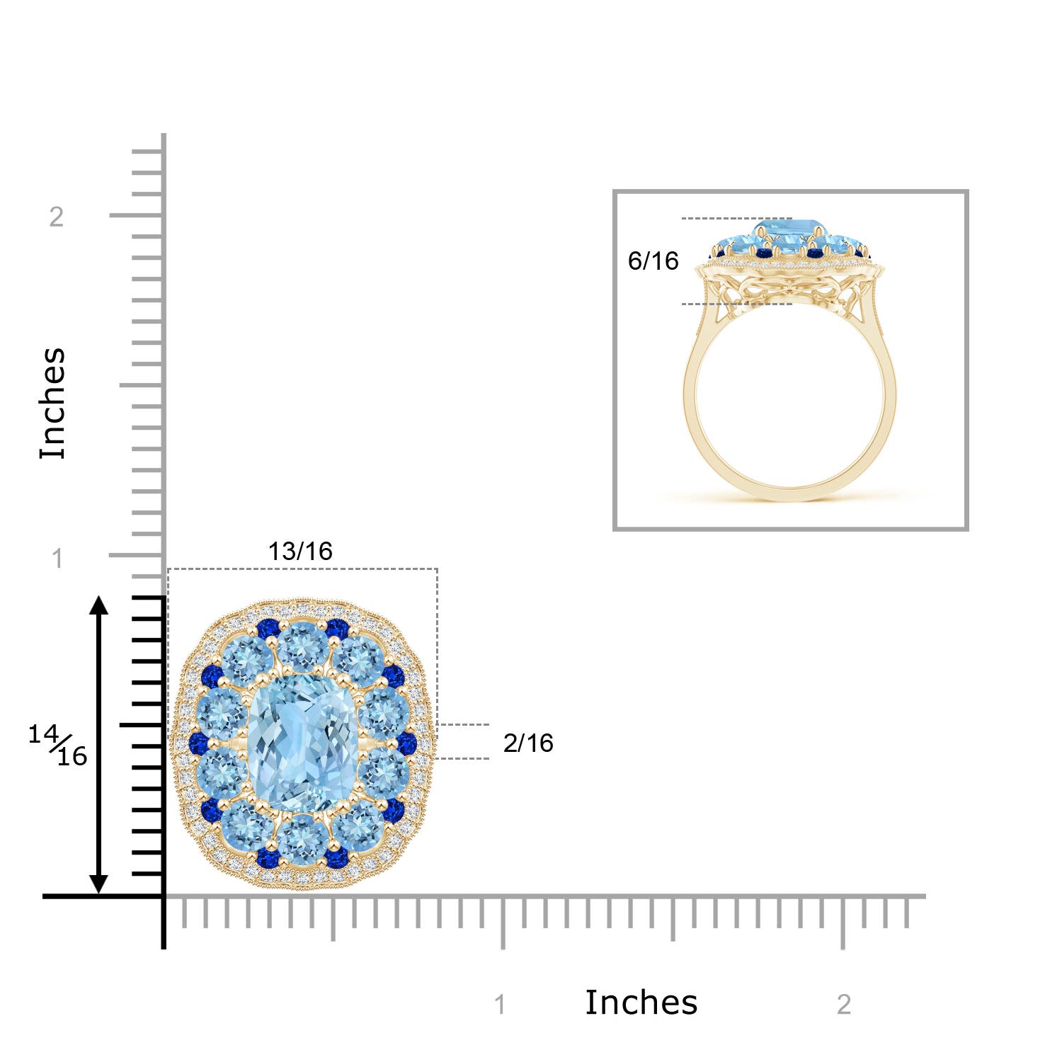 AAAA - Aquamarine / 5.33 CT / 14 KT Yellow Gold