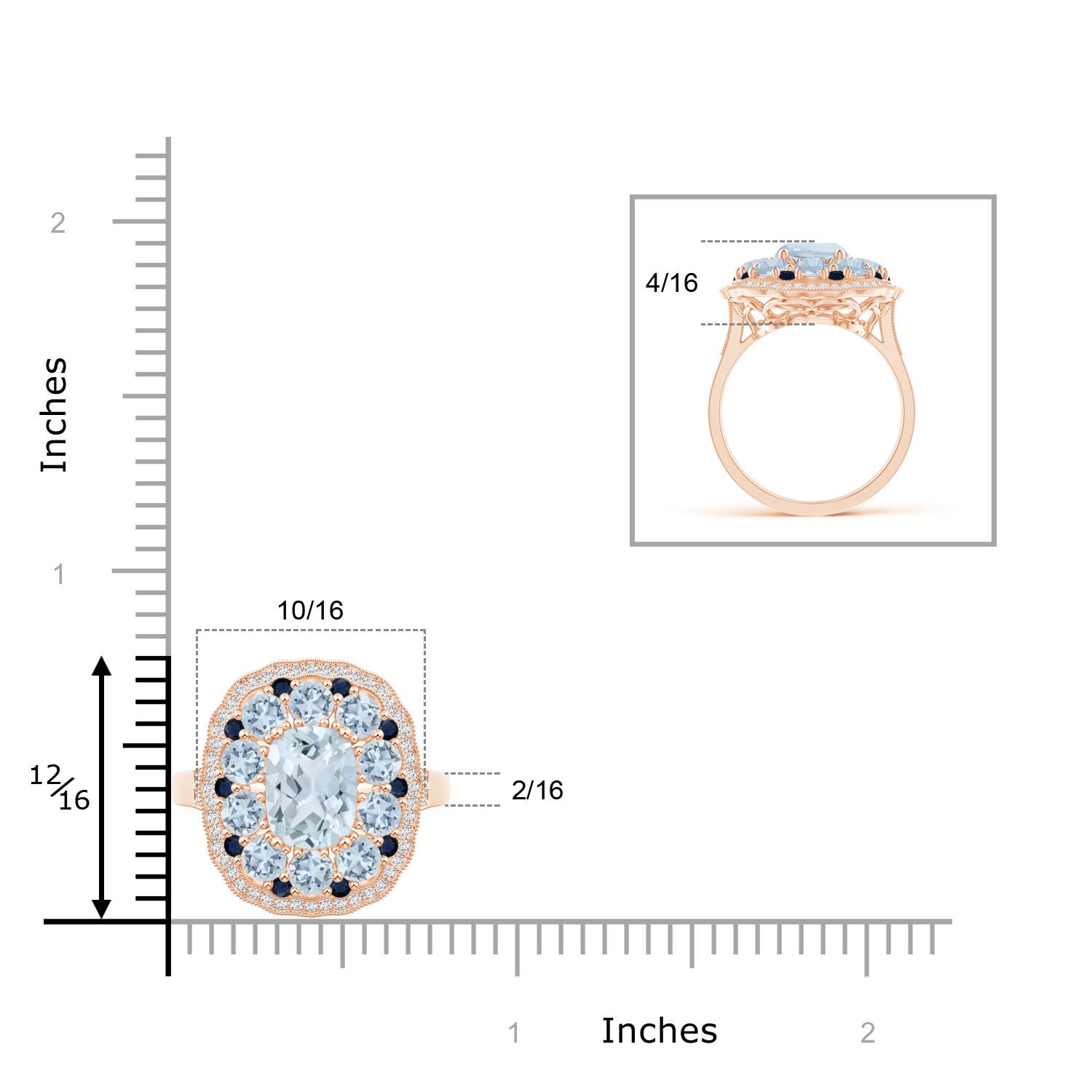 A - Aquamarine / 2.6 CT / 14 KT Rose Gold