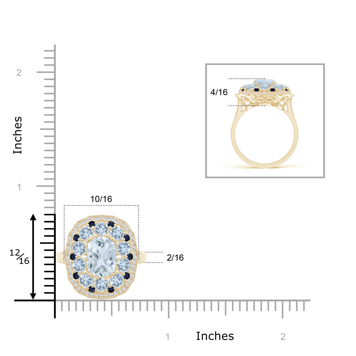 A - Aquamarine / 2.6 CT / 14 KT Yellow Gold