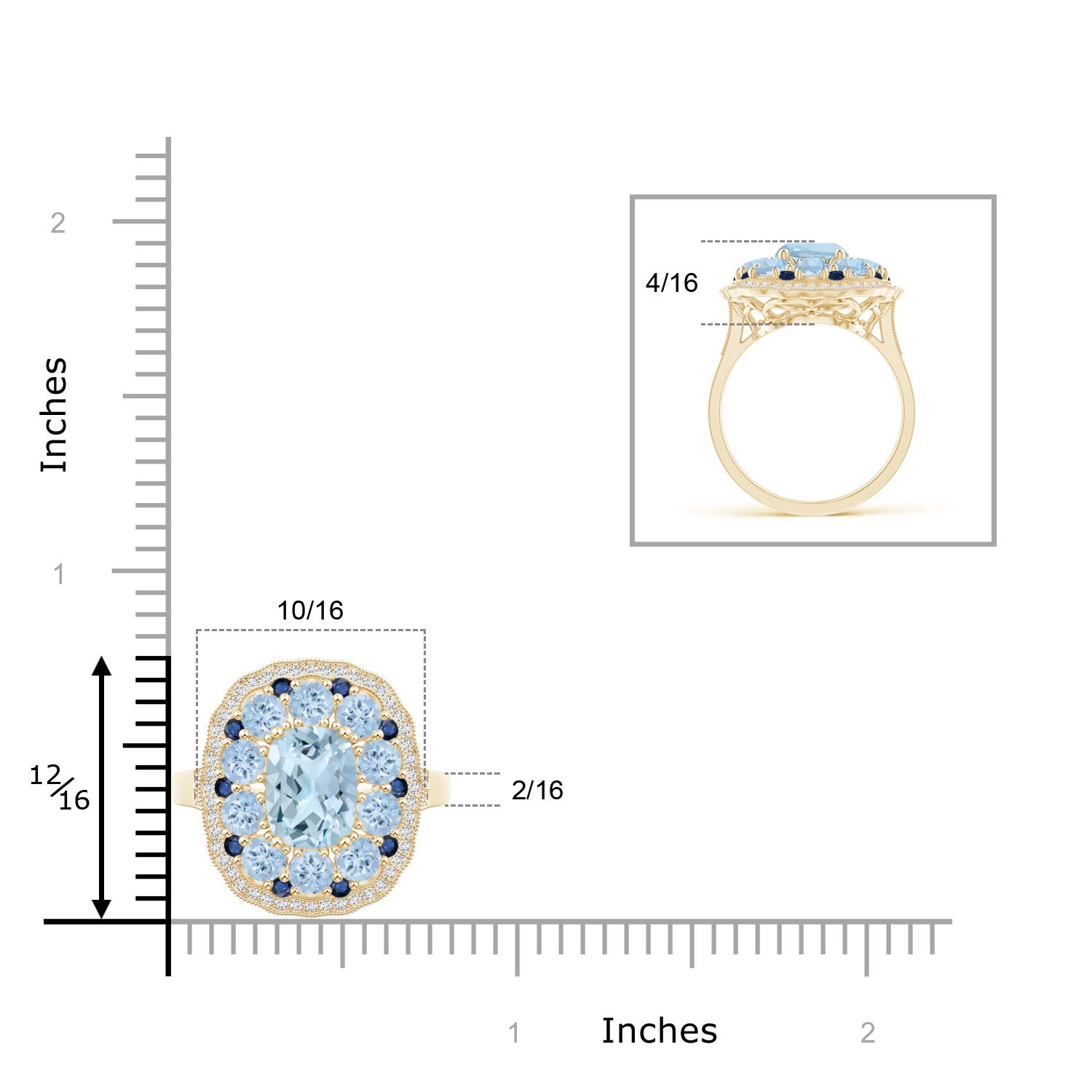 AA - Aquamarine / 2.6 CT / 14 KT Yellow Gold