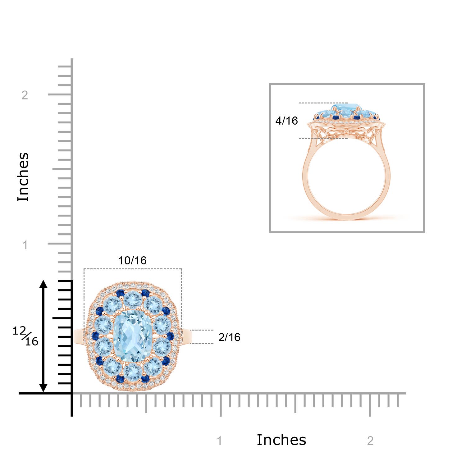 AAA - Aquamarine / 2.6 CT / 14 KT Rose Gold