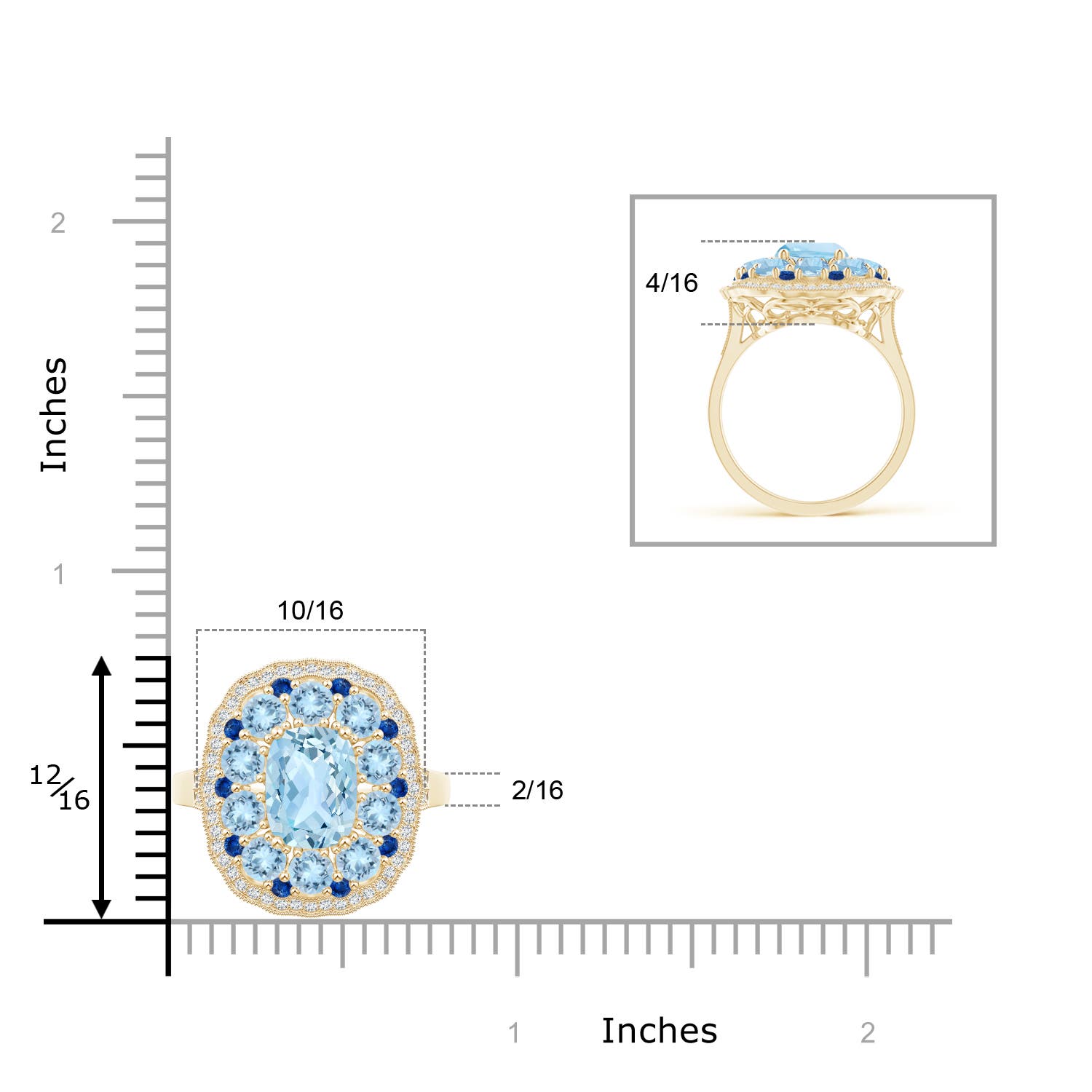 AAA - Aquamarine / 2.6 CT / 14 KT Yellow Gold