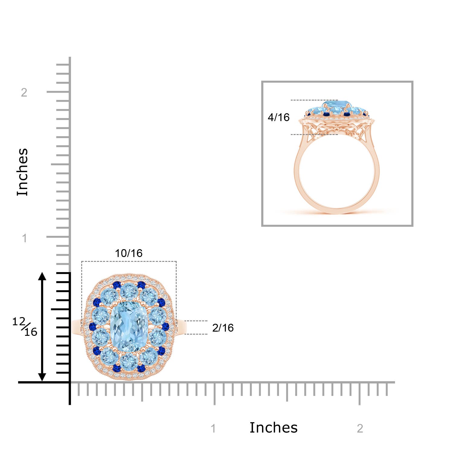 AAAA - Aquamarine / 2.6 CT / 14 KT Rose Gold