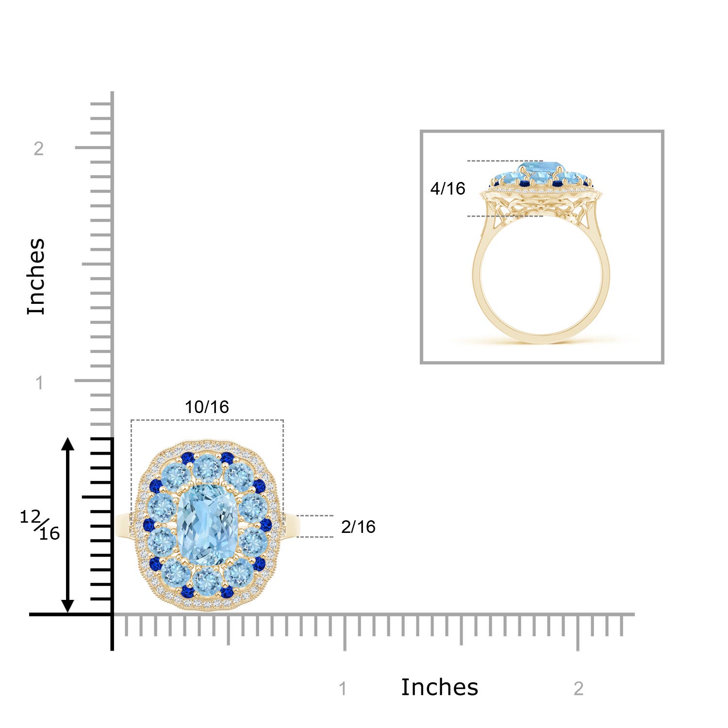 AAAA - Aquamarine / 2.6 CT / 14 KT Yellow Gold