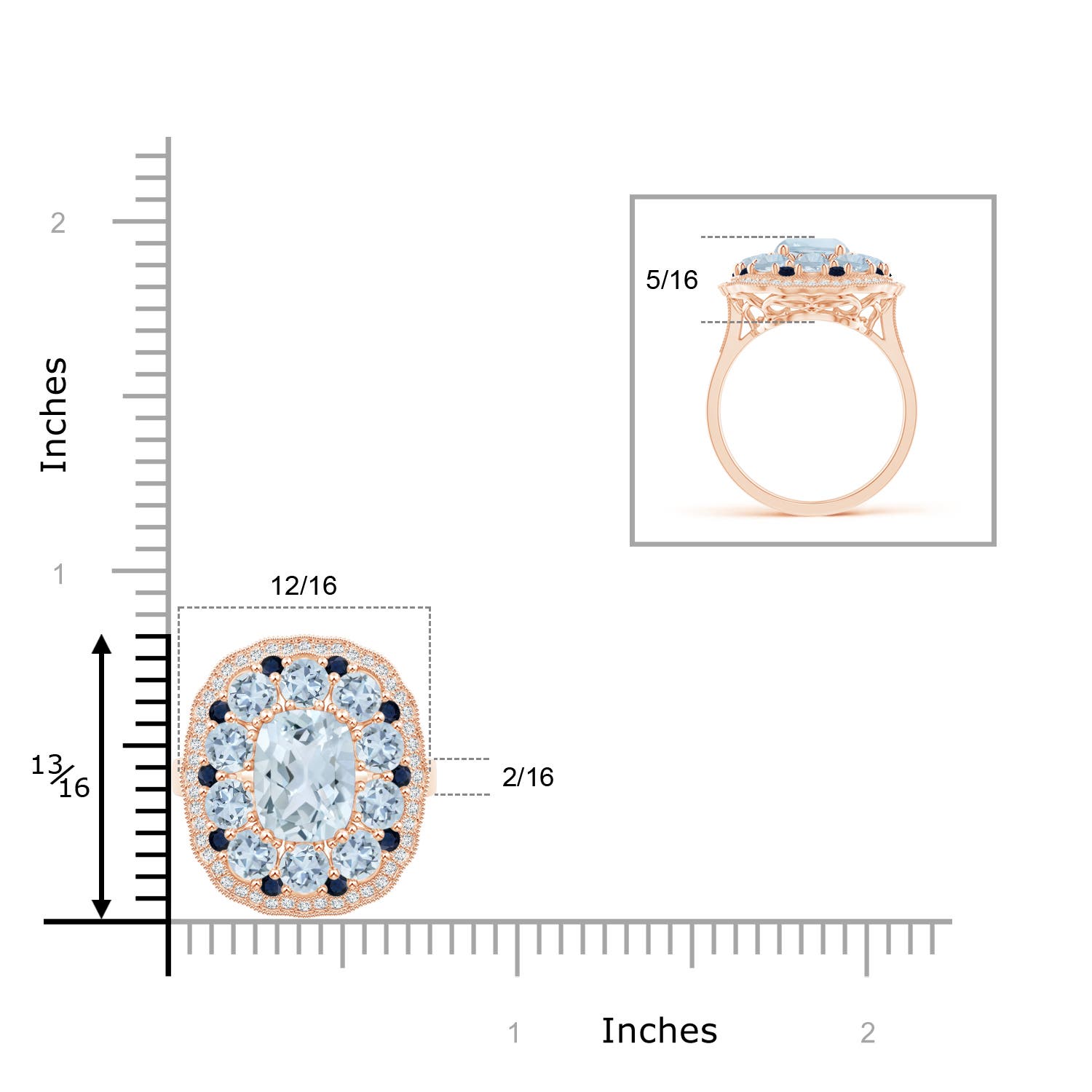 A - Aquamarine / 3.99 CT / 14 KT Rose Gold