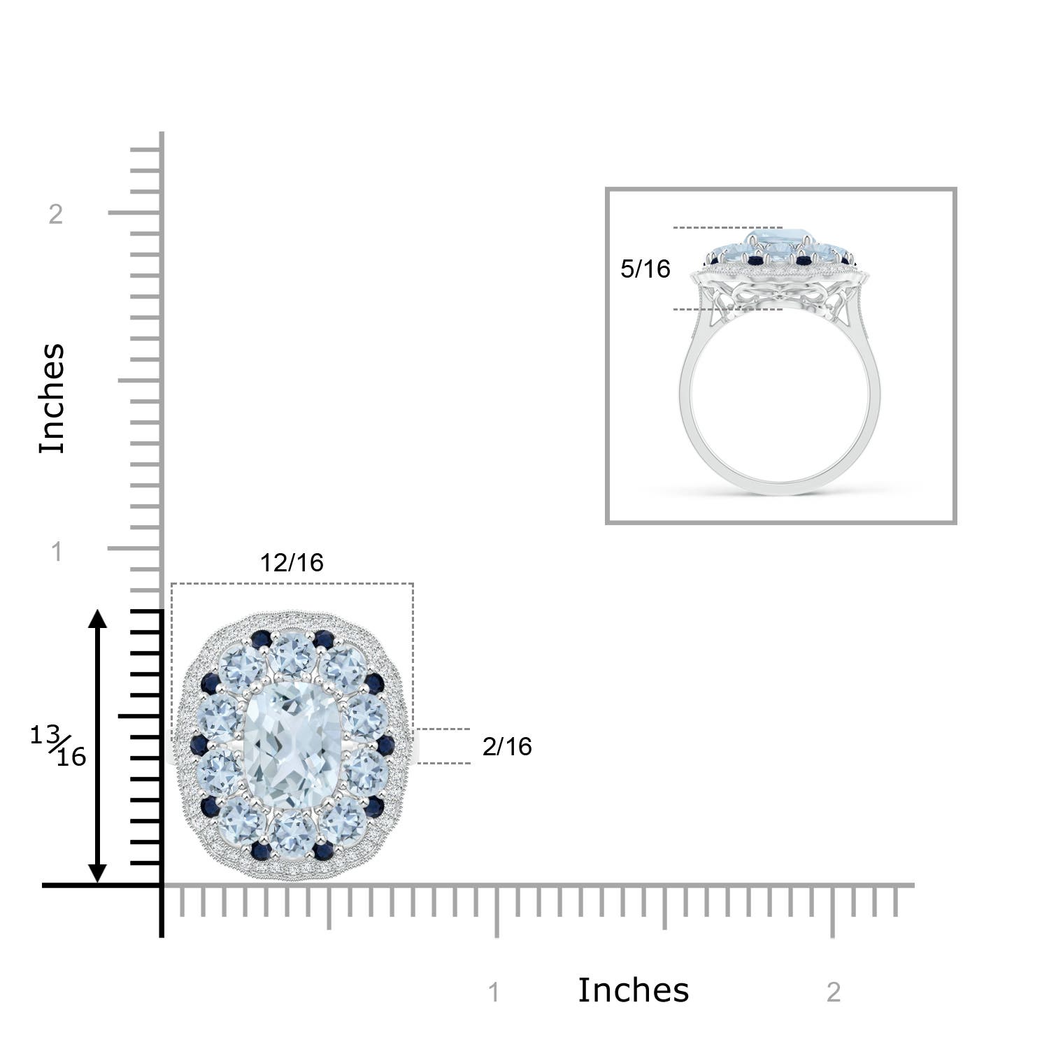 A - Aquamarine / 3.99 CT / 14 KT White Gold