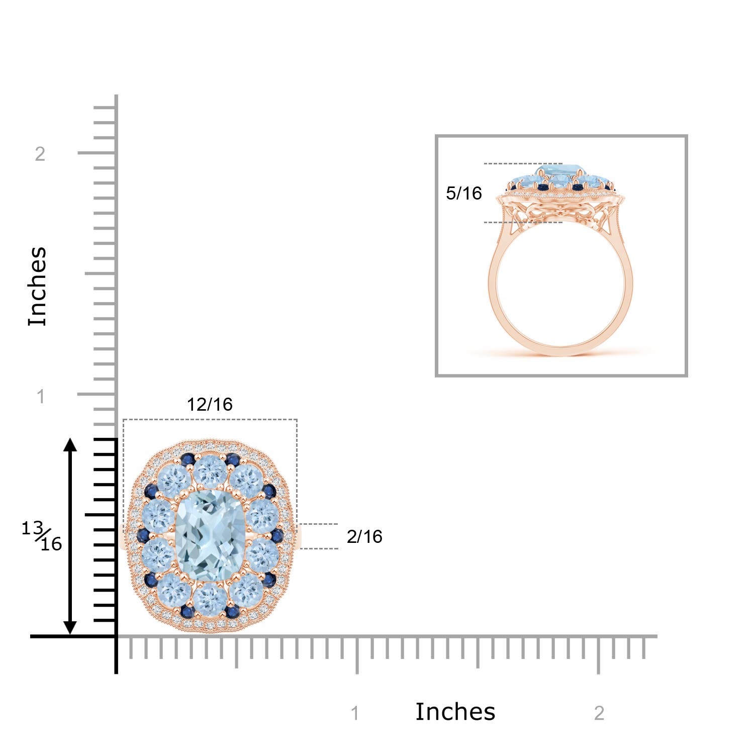 AA - Aquamarine / 3.99 CT / 14 KT Rose Gold