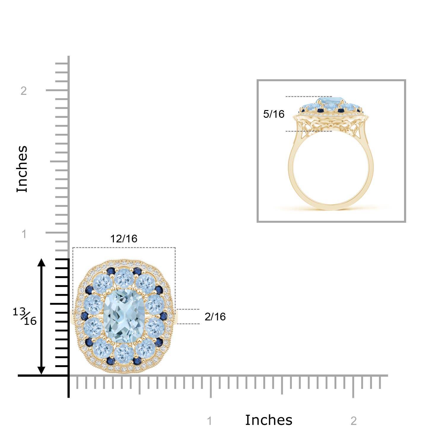 AA - Aquamarine / 3.99 CT / 14 KT Yellow Gold