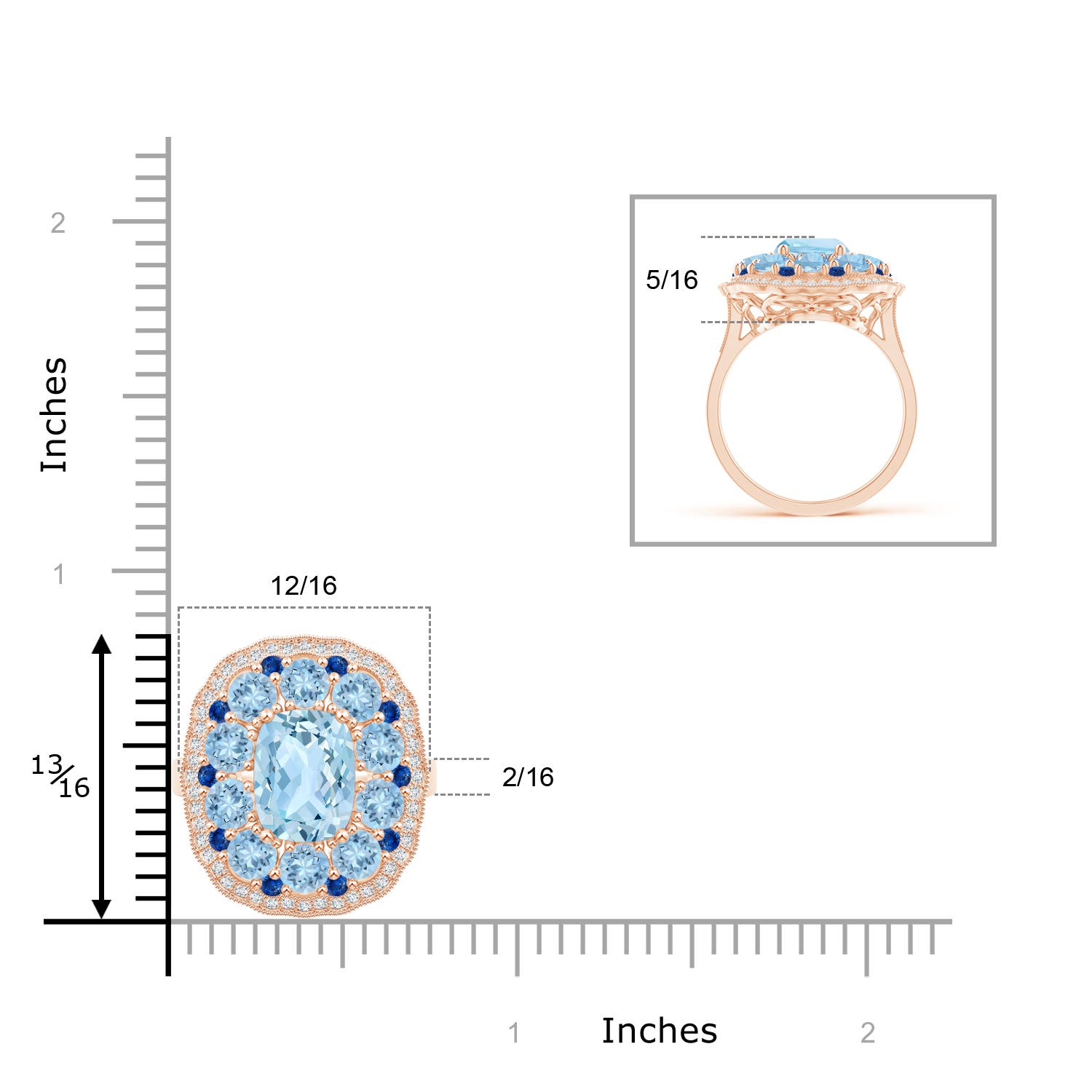 AAA - Aquamarine / 3.99 CT / 14 KT Rose Gold