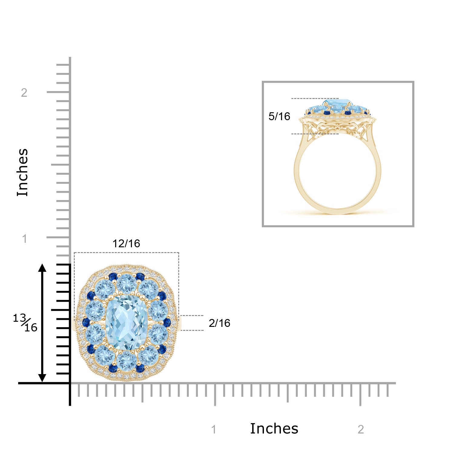 AAA - Aquamarine / 3.99 CT / 14 KT Yellow Gold