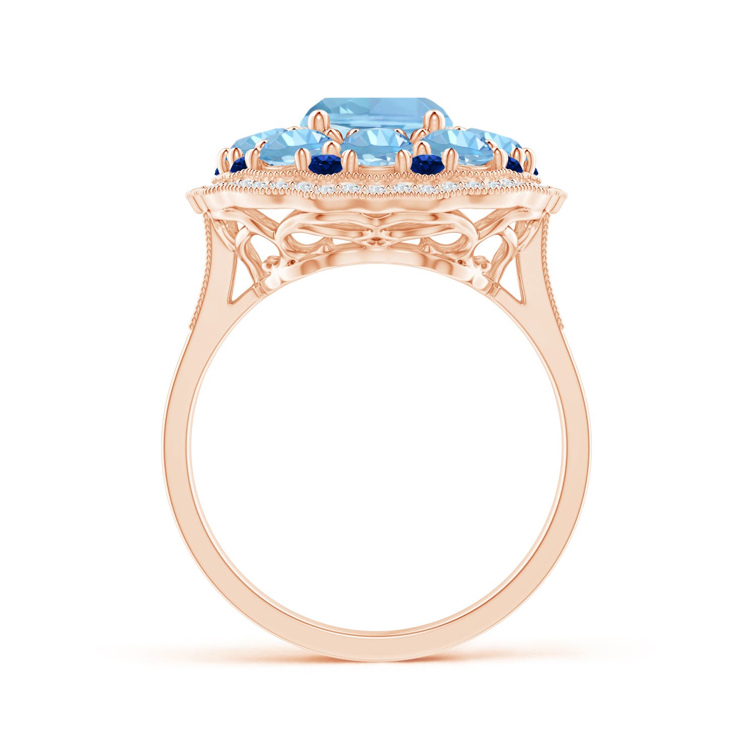 AAAA - Aquamarine / 3.99 CT / 14 KT Rose Gold