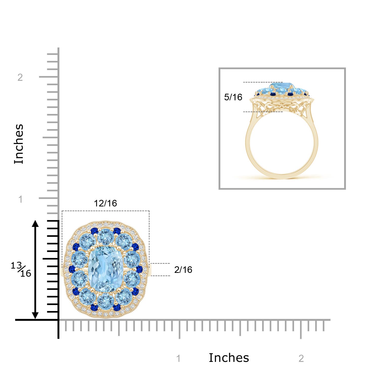 AAAA - Aquamarine / 3.99 CT / 14 KT Yellow Gold