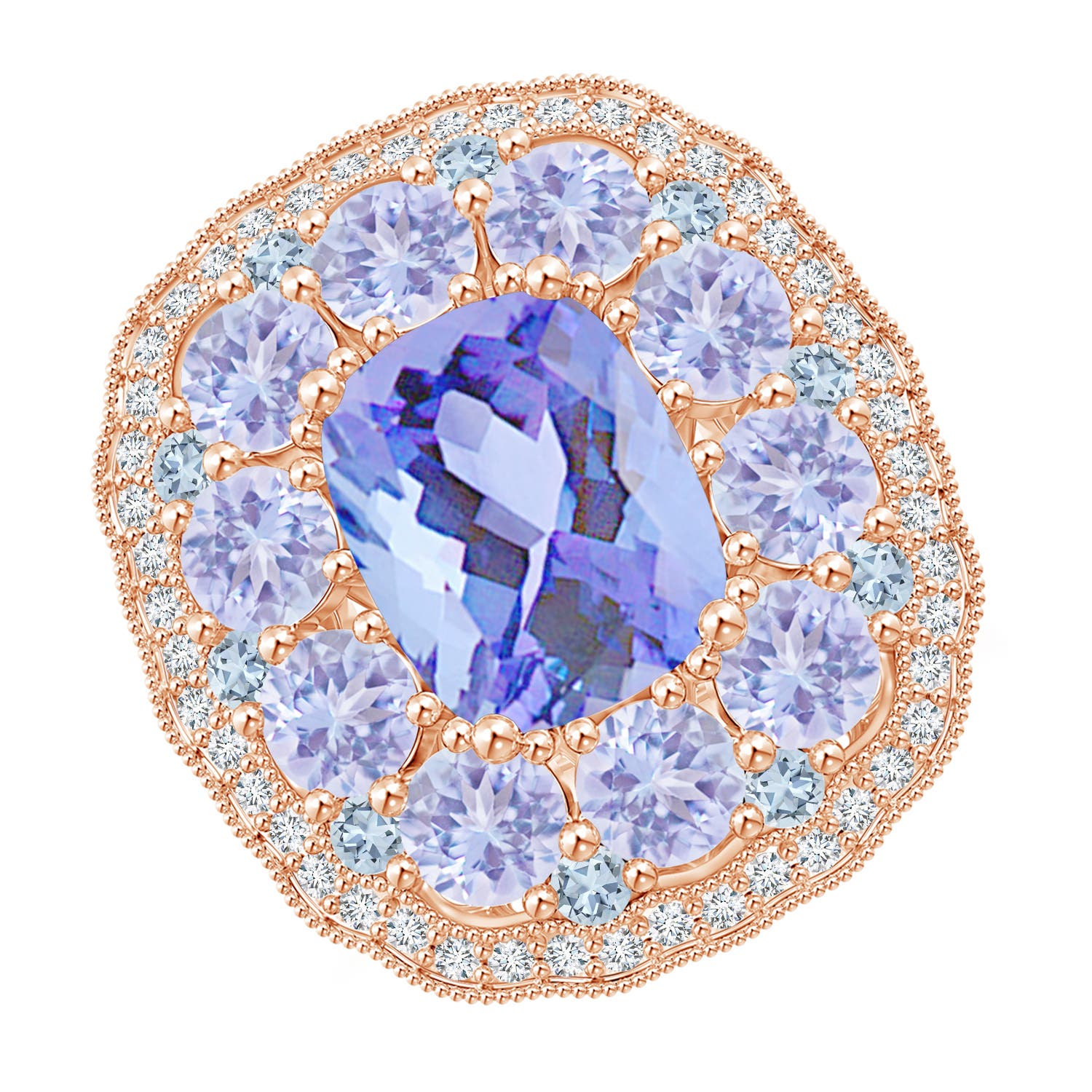 A - Tanzanite / 5.75 CT / 14 KT Rose Gold